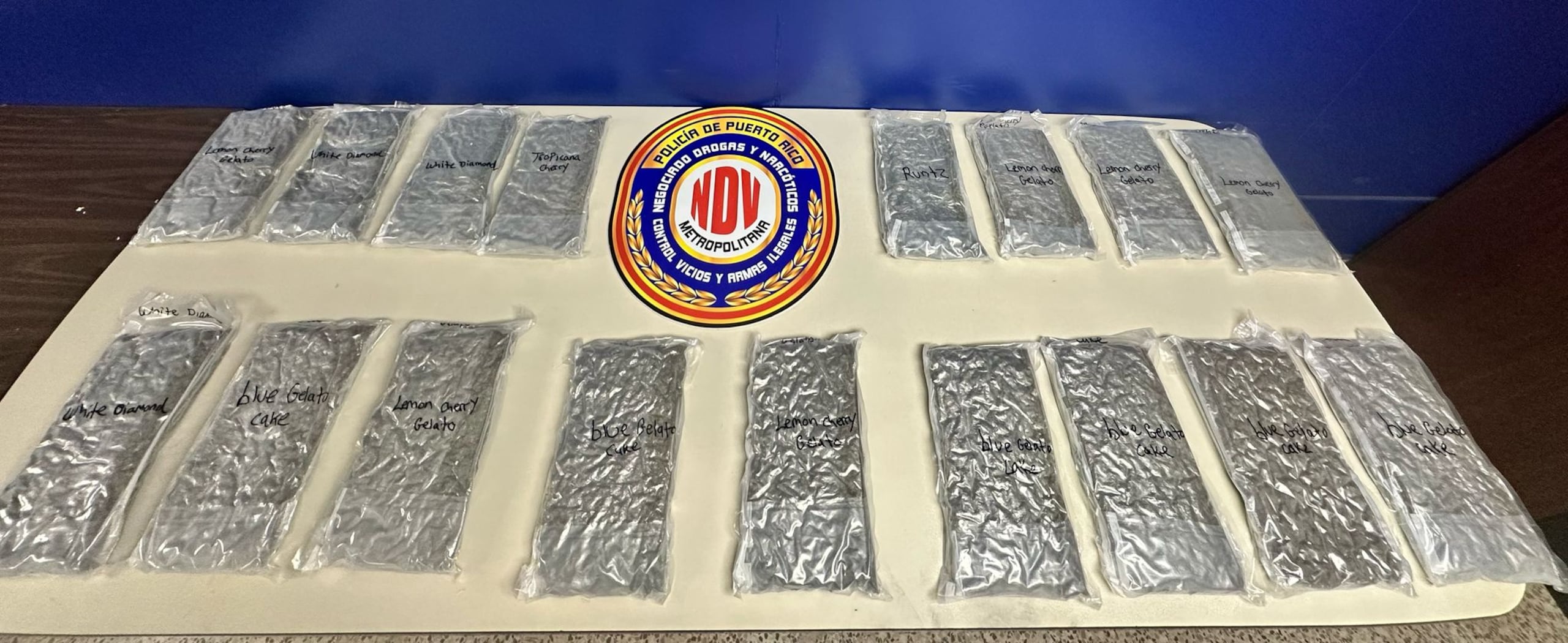 16 libras de marihuana ocupadas durante un allanamiento en Gurabo, por agentes de la División de Drogas Metropolitana.