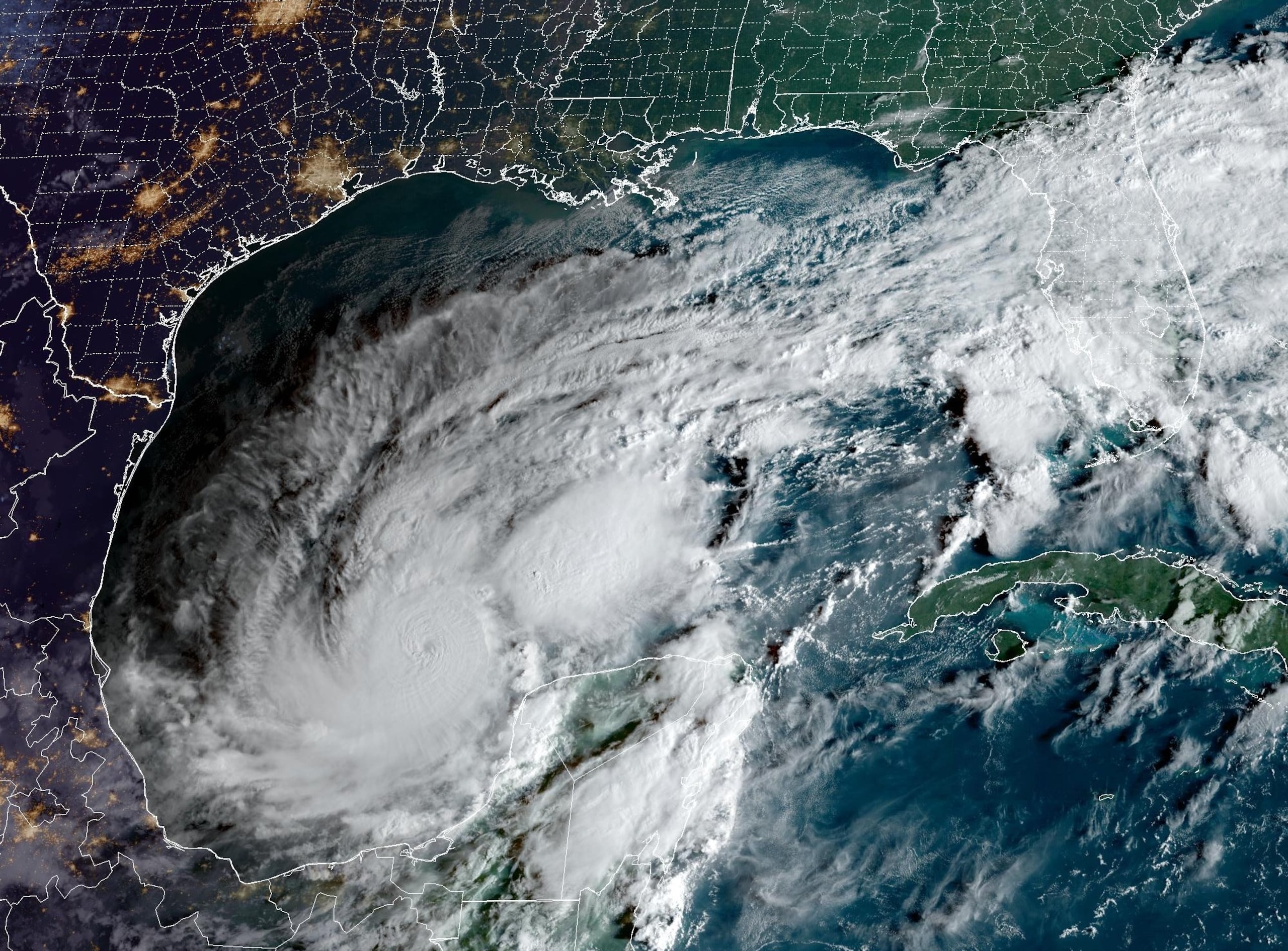 Imagen de satélite del huracán Milton en la mañana del 7 de octubre de 2024.