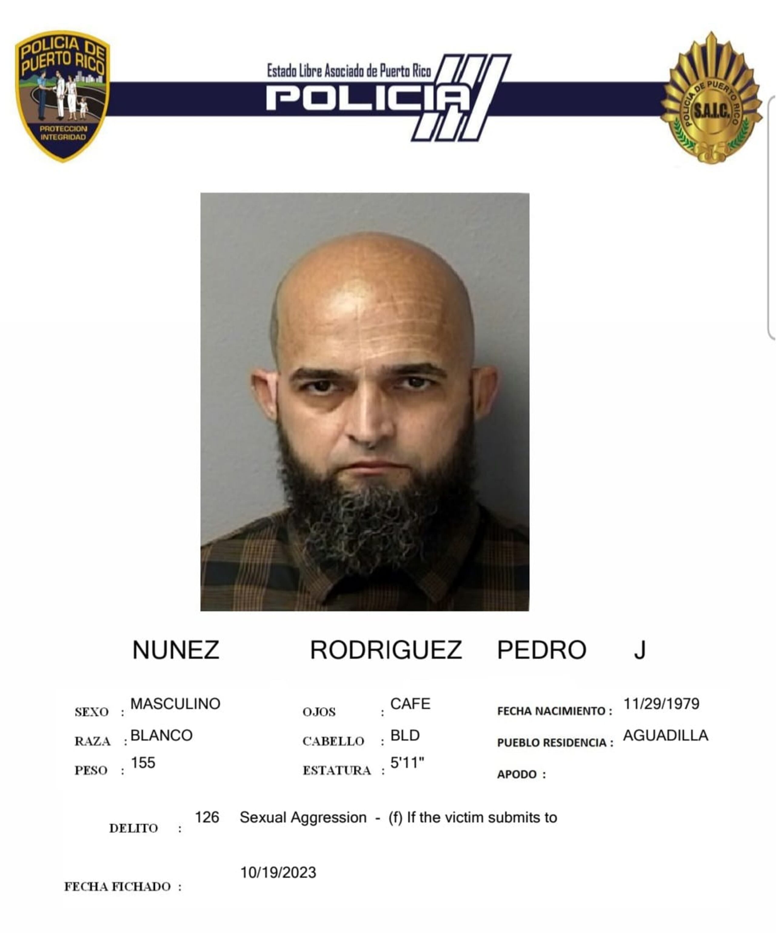 Pedro J. Núñez Rodríguez enfrenta un cargo de agresión sexual.