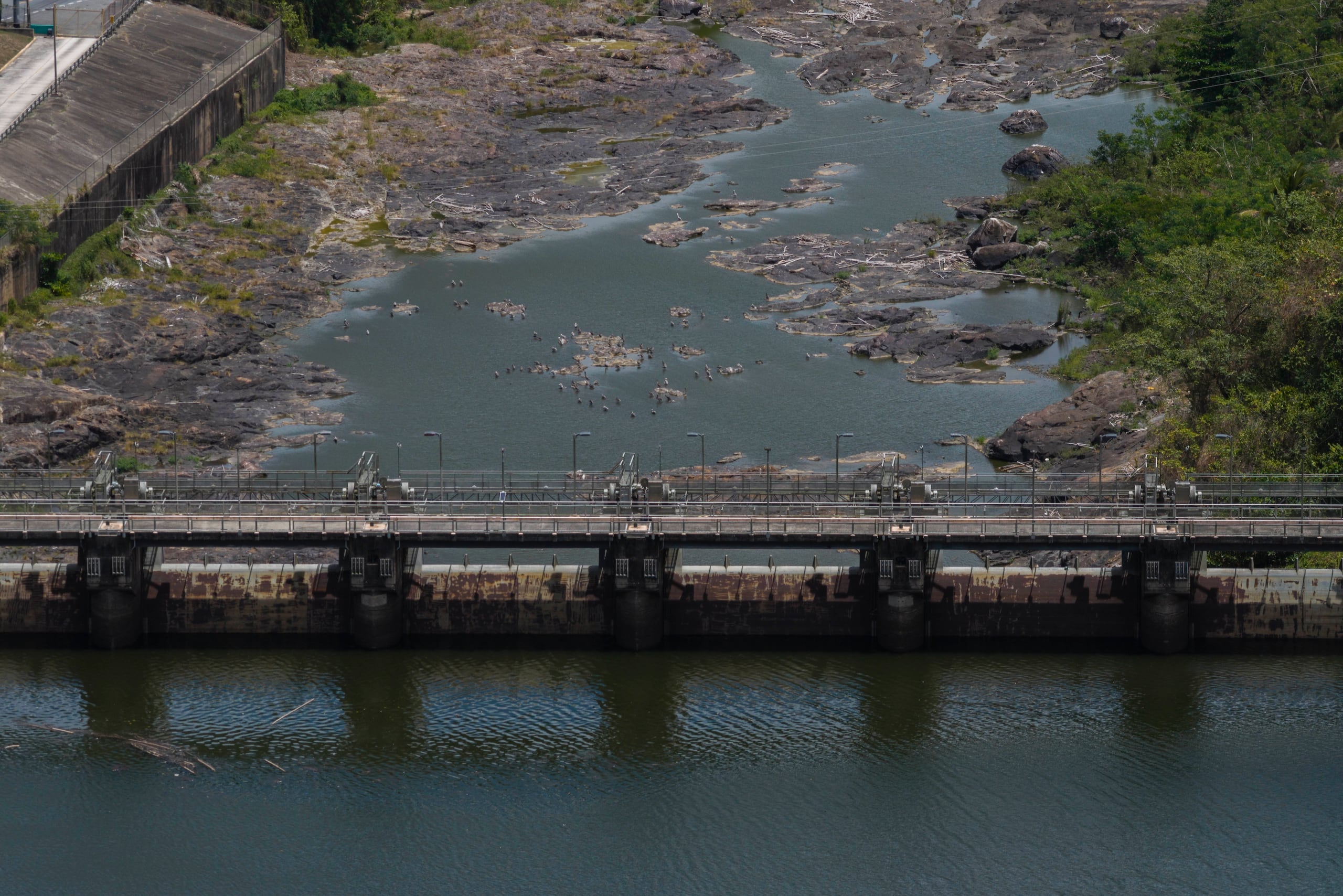 Imagen del embalse Carraízo, afectado por la sequía. Foto: Alejandro Granadillo / GFR Media