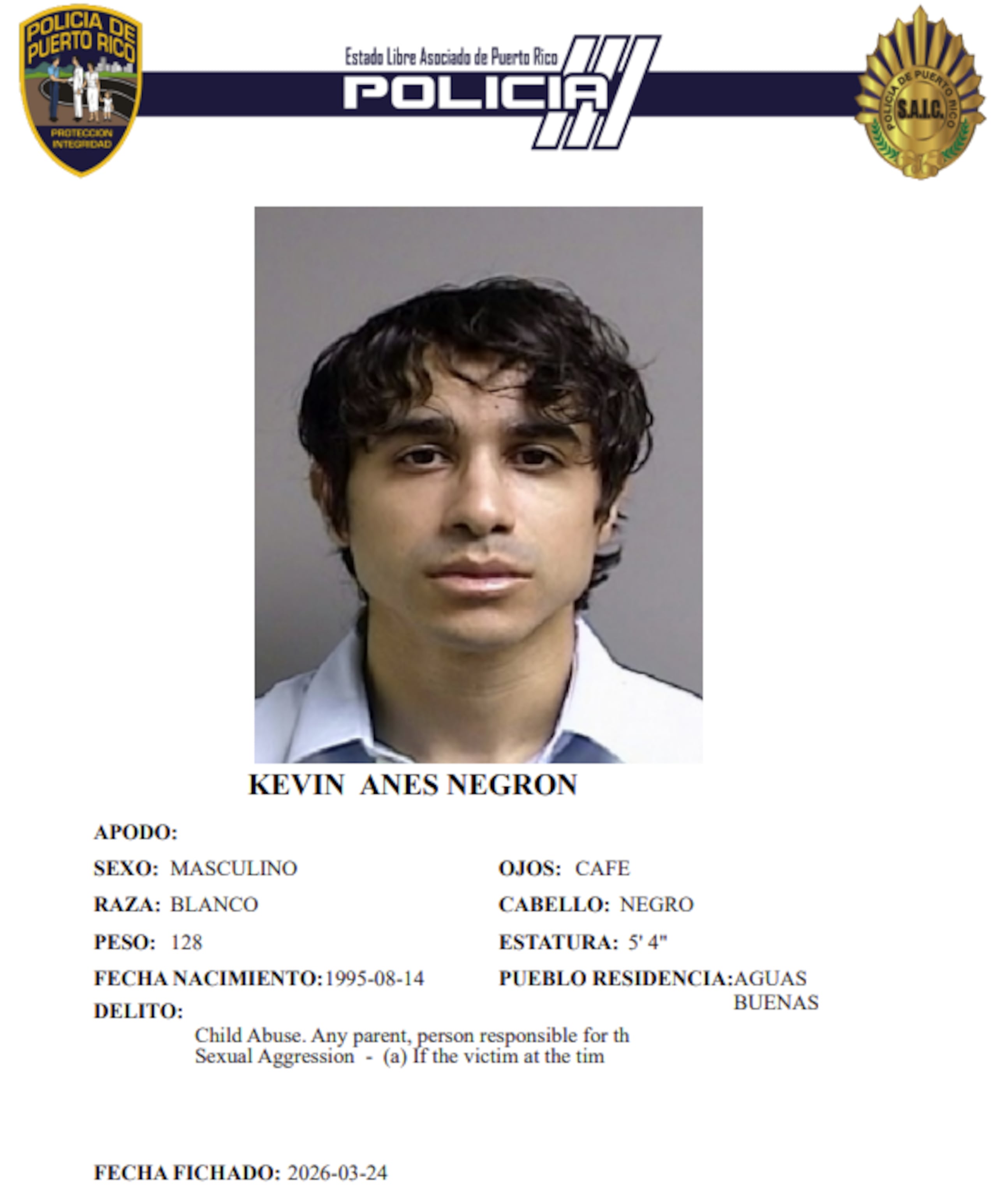 Kevin Anes Negrón quedó en libertad bajo supervisión electrónica, tras prestar la fianza de $60 mil, que se le impuso.