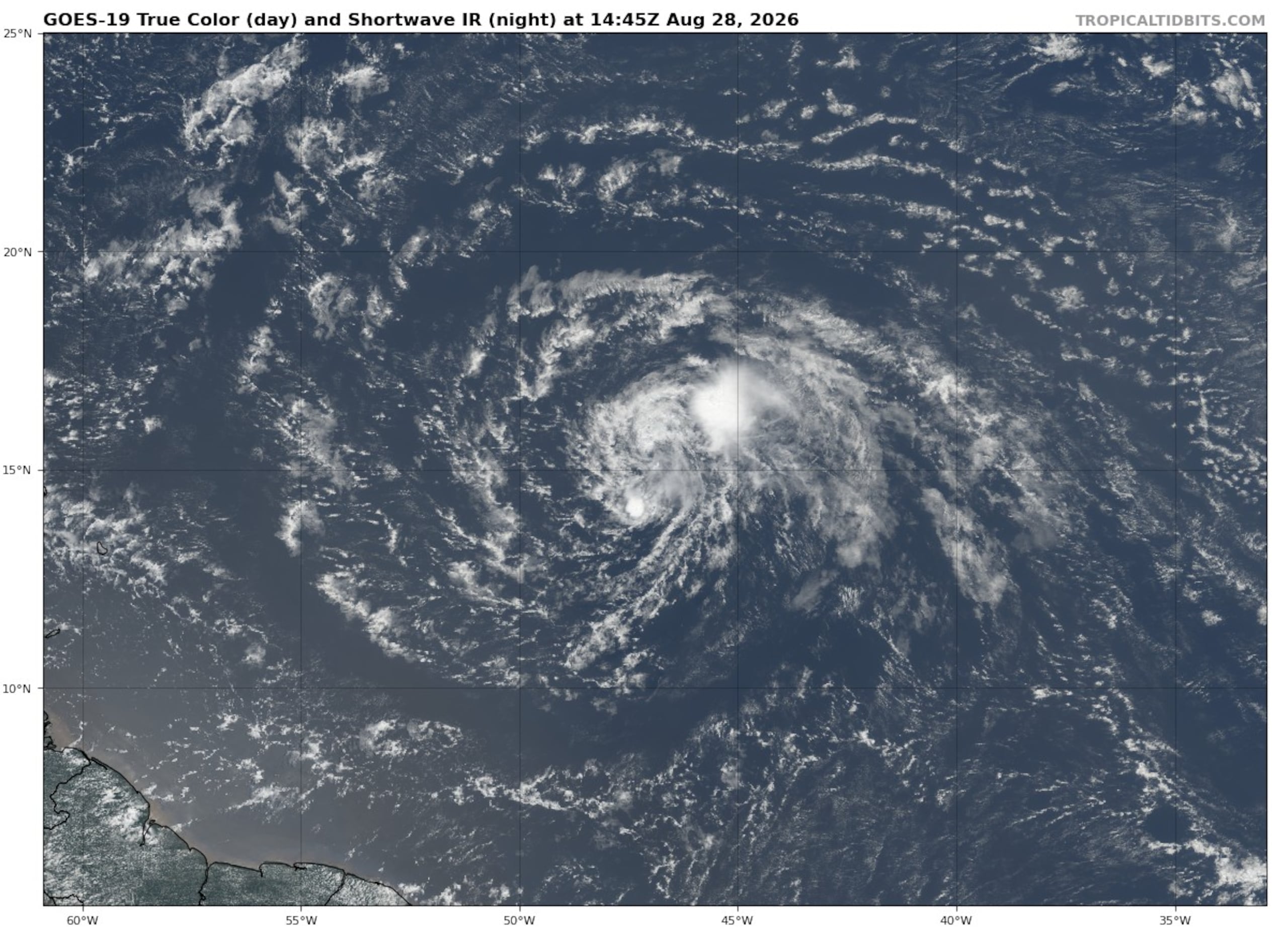 Imagen de satélite de los remanentes de Dolly.