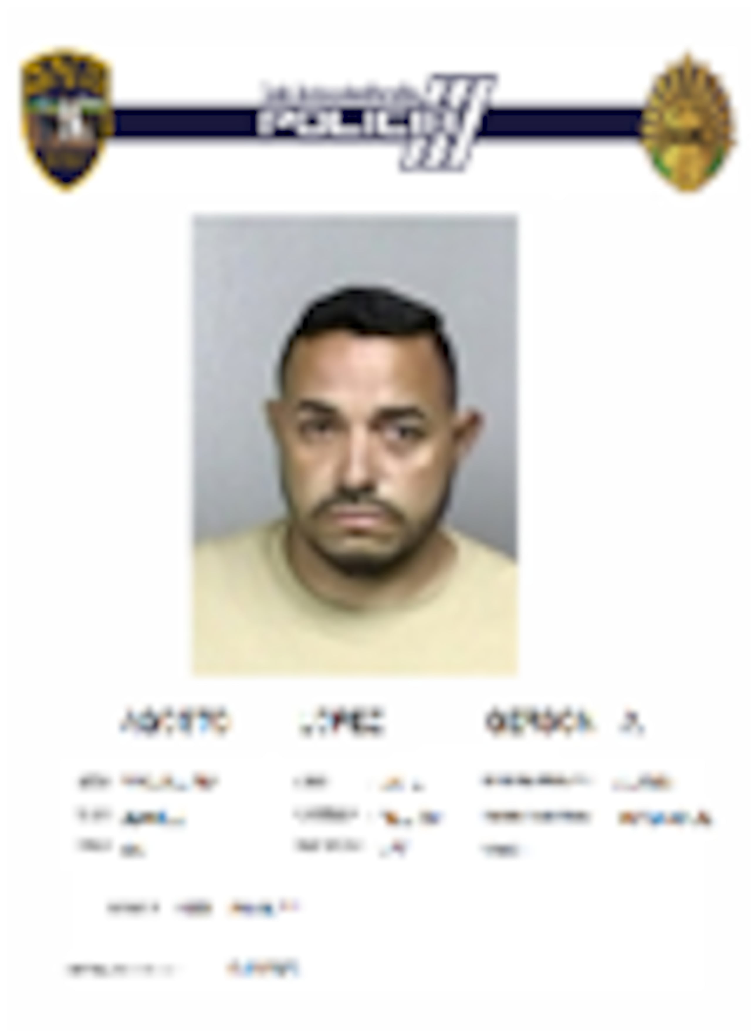 Ficha policiaca de Gerson Amando Agosto López, de 40 años y residente en Río Grande.