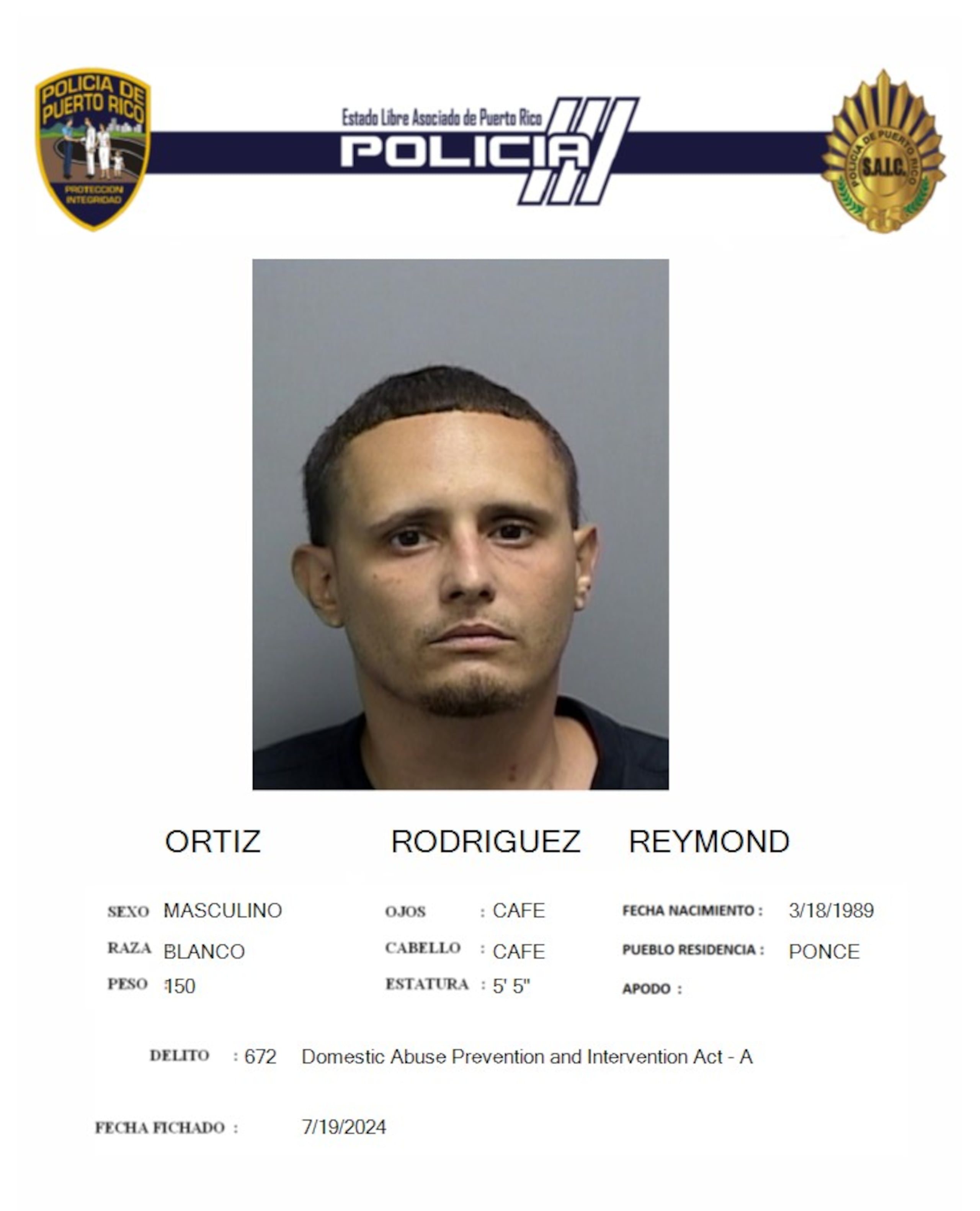 Ficha de Reymond Ortiz Rodríguez