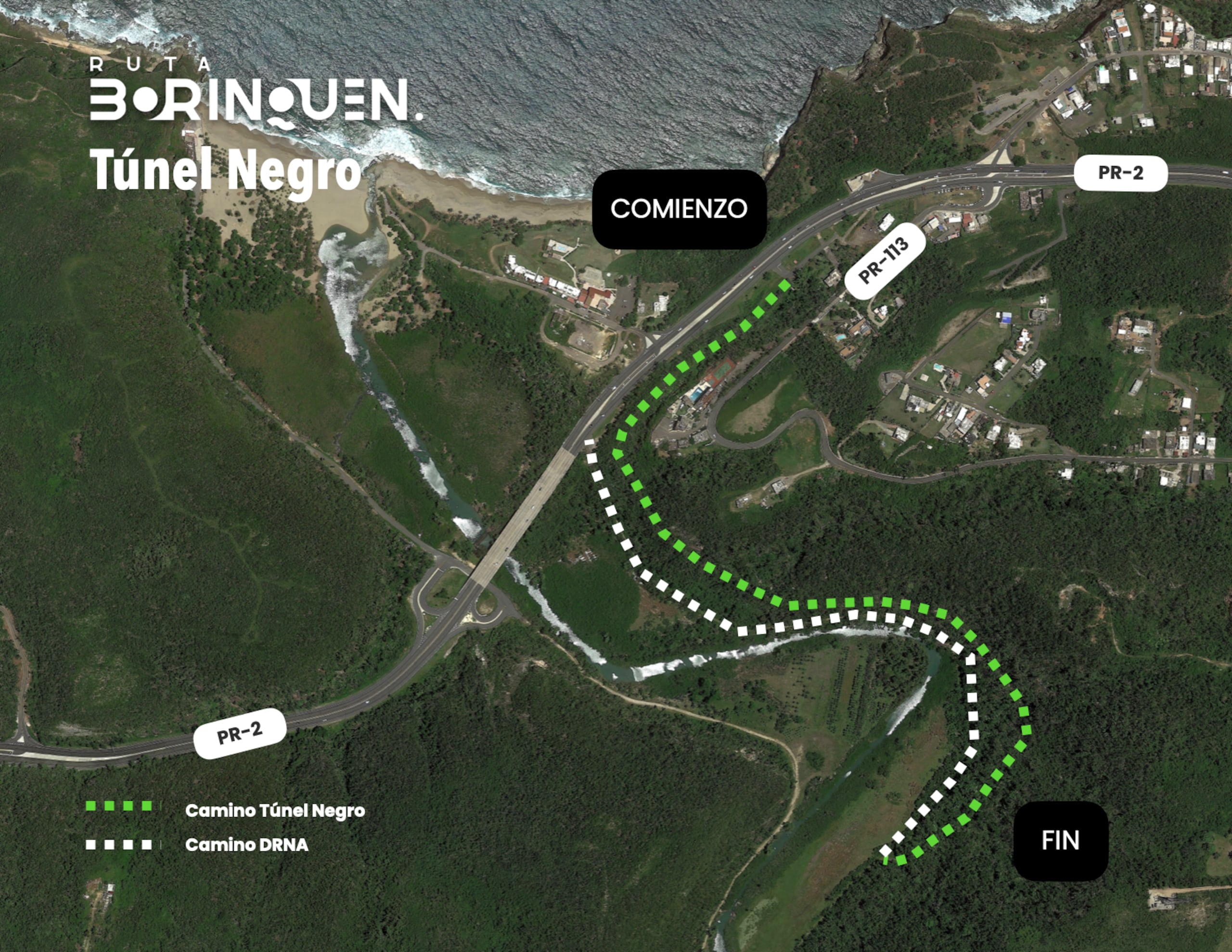 La caminata desde la carretera hasta el tope de la montaña donde se encuentra el túnel puede tomar de 15 a 20 minutos.