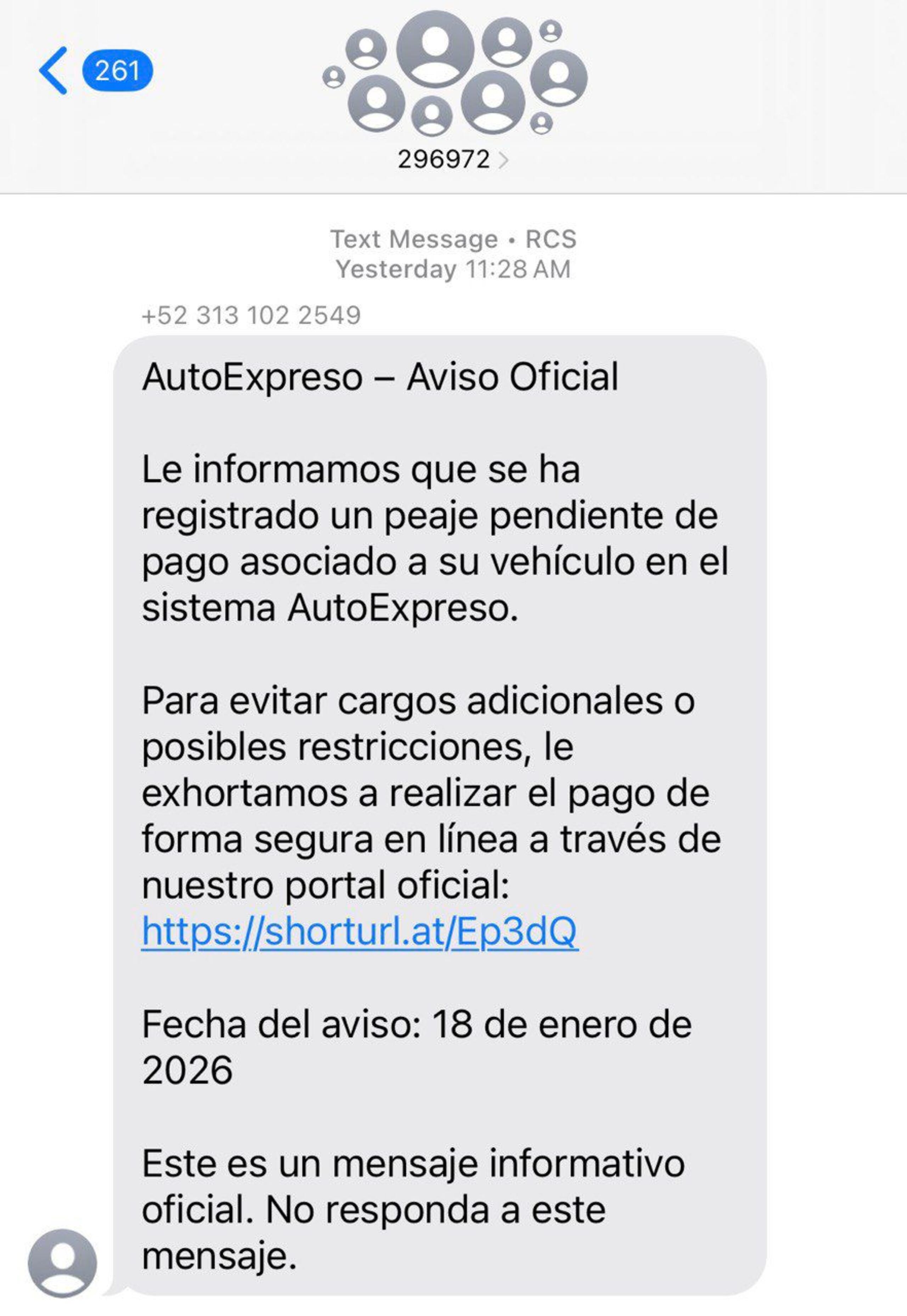 El DACO alertó a los consumidores sobre este nuevo esquema de fraude mediante el envío de mensajes de textos en cadena sobre una deuda con el sistema de AutoExpreso.