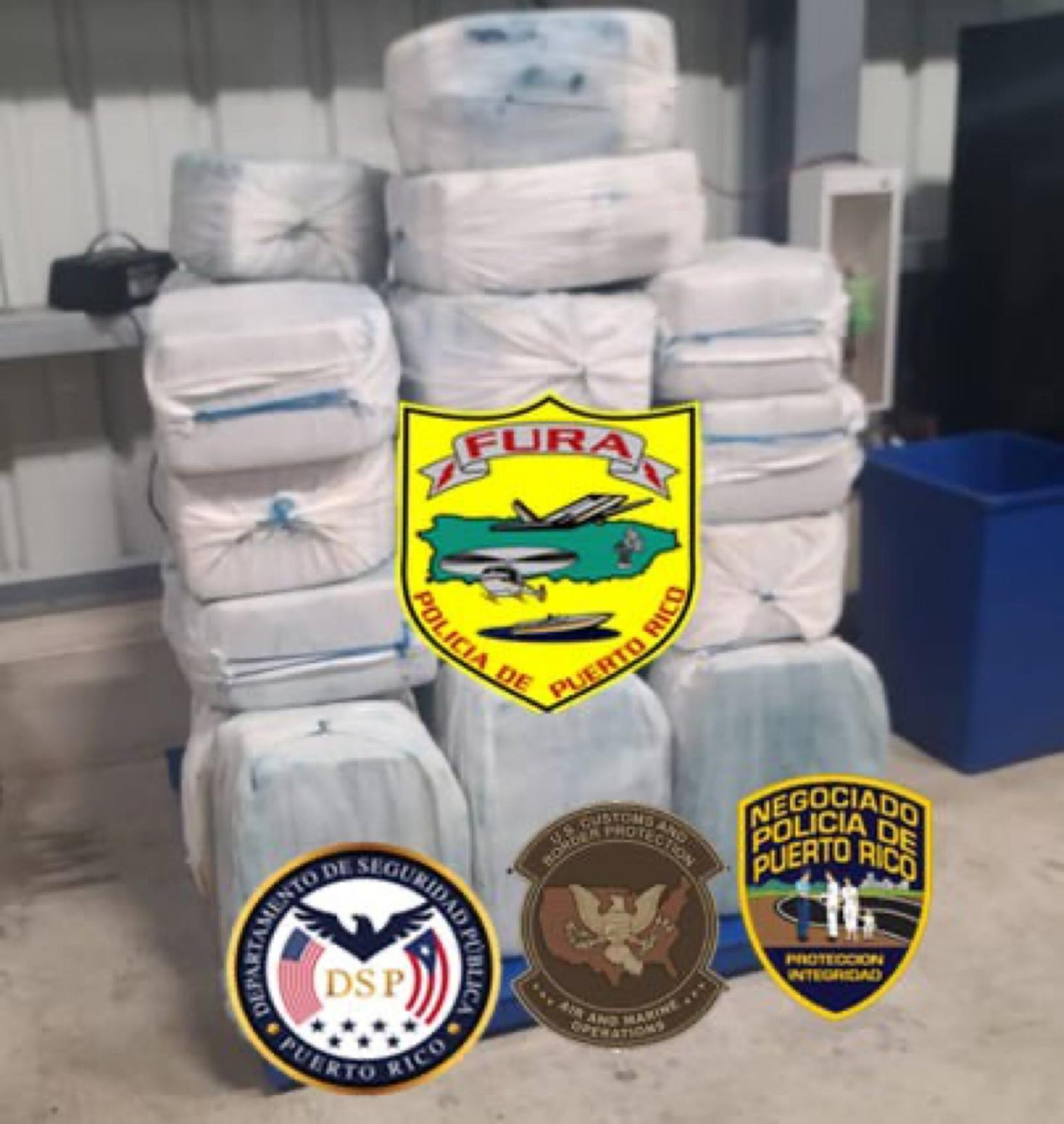 Se incautaron 31 fardos con 907 kilos de cocaína, valorados en $10 millones.