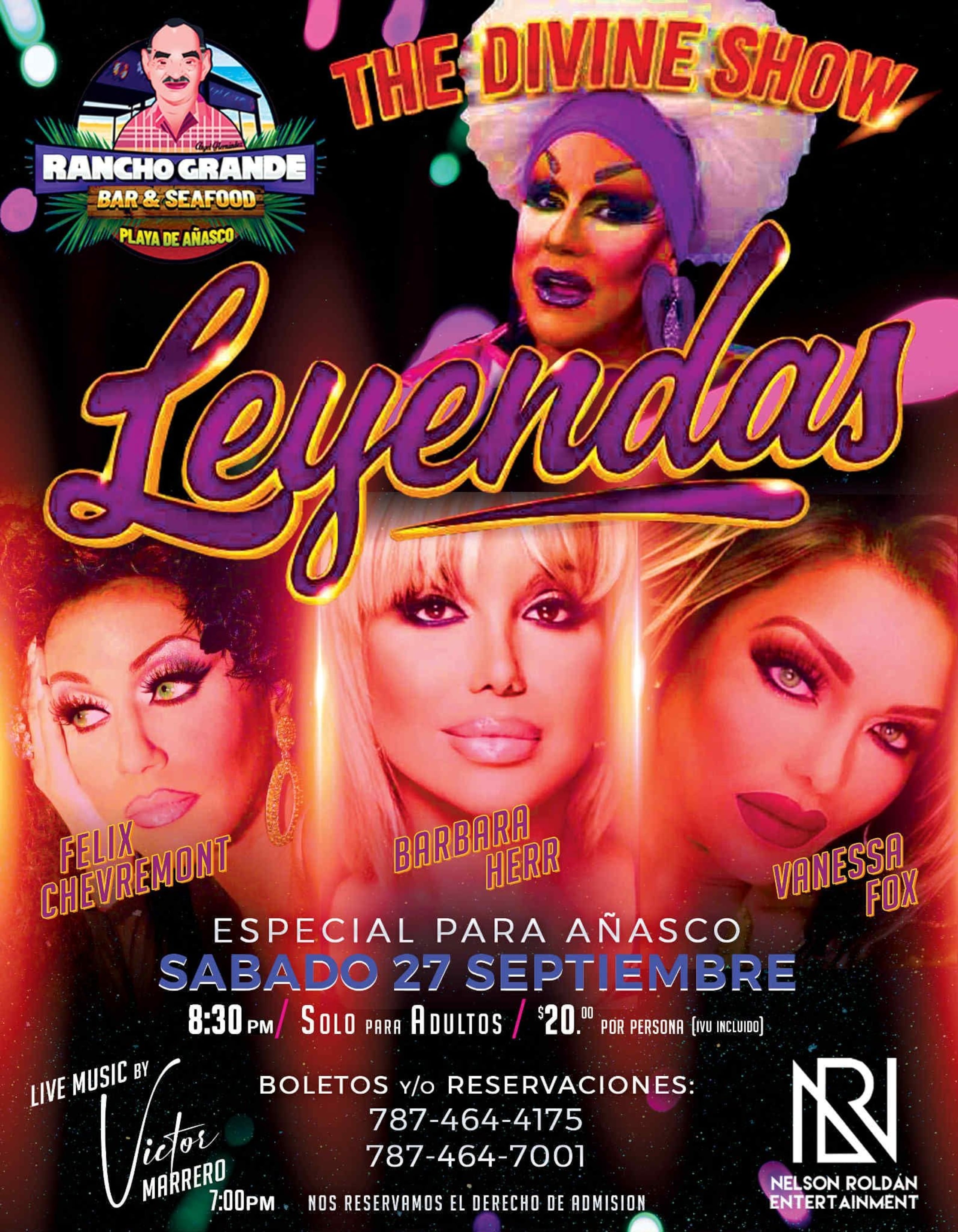 El evento se celebrará el sábado, 27 de septiembre de 2025 a las 8:30 p.m. en el restaurante Rancho Grande Bar & Seafood en Añasco.