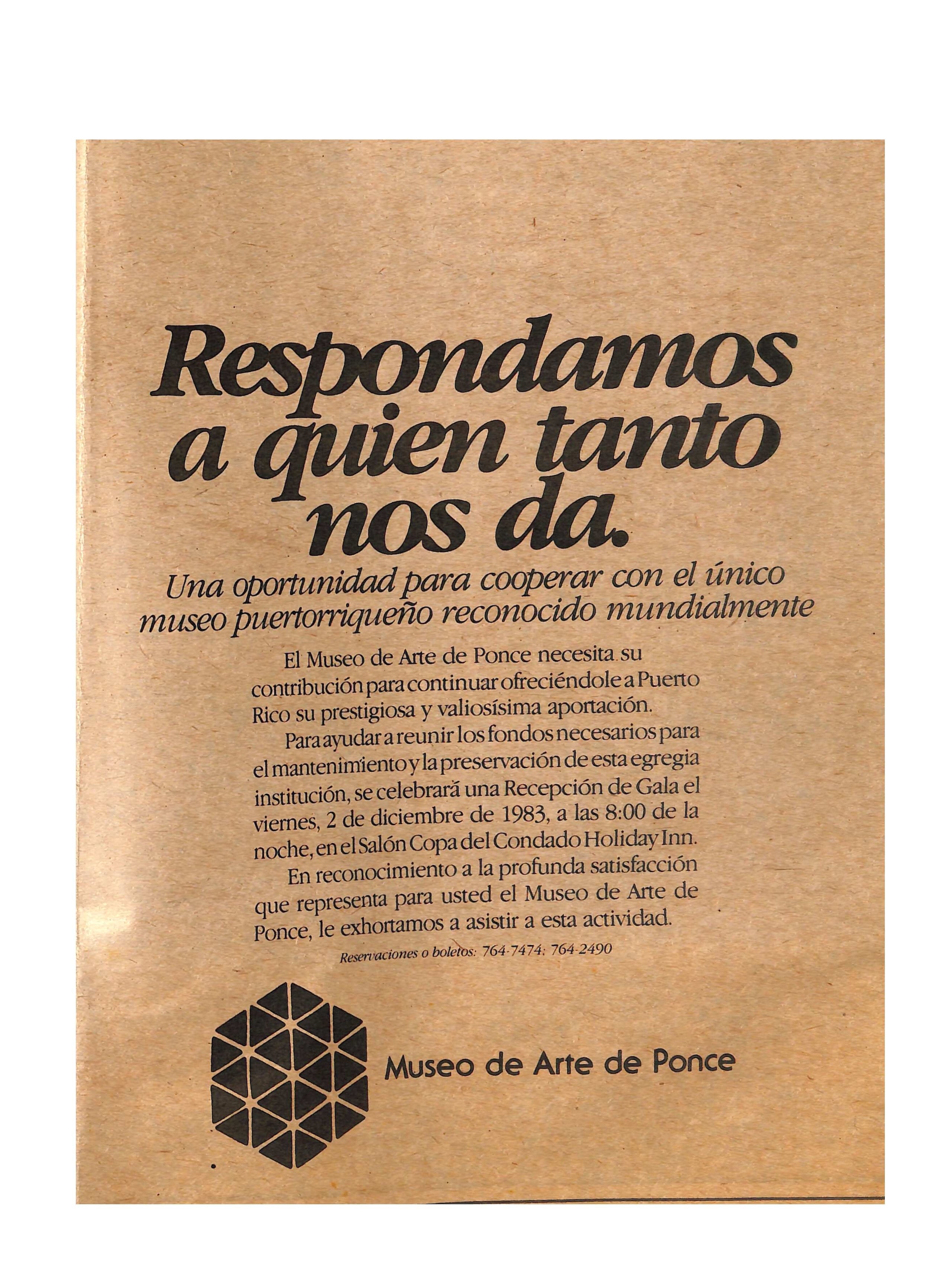 Hoy, recordar las galas, es rendir honor a un legado de unión, visión y amor por el arte; y es también una invitación a continuar apoyando el objetivo del Museo de Arte de Ponce.