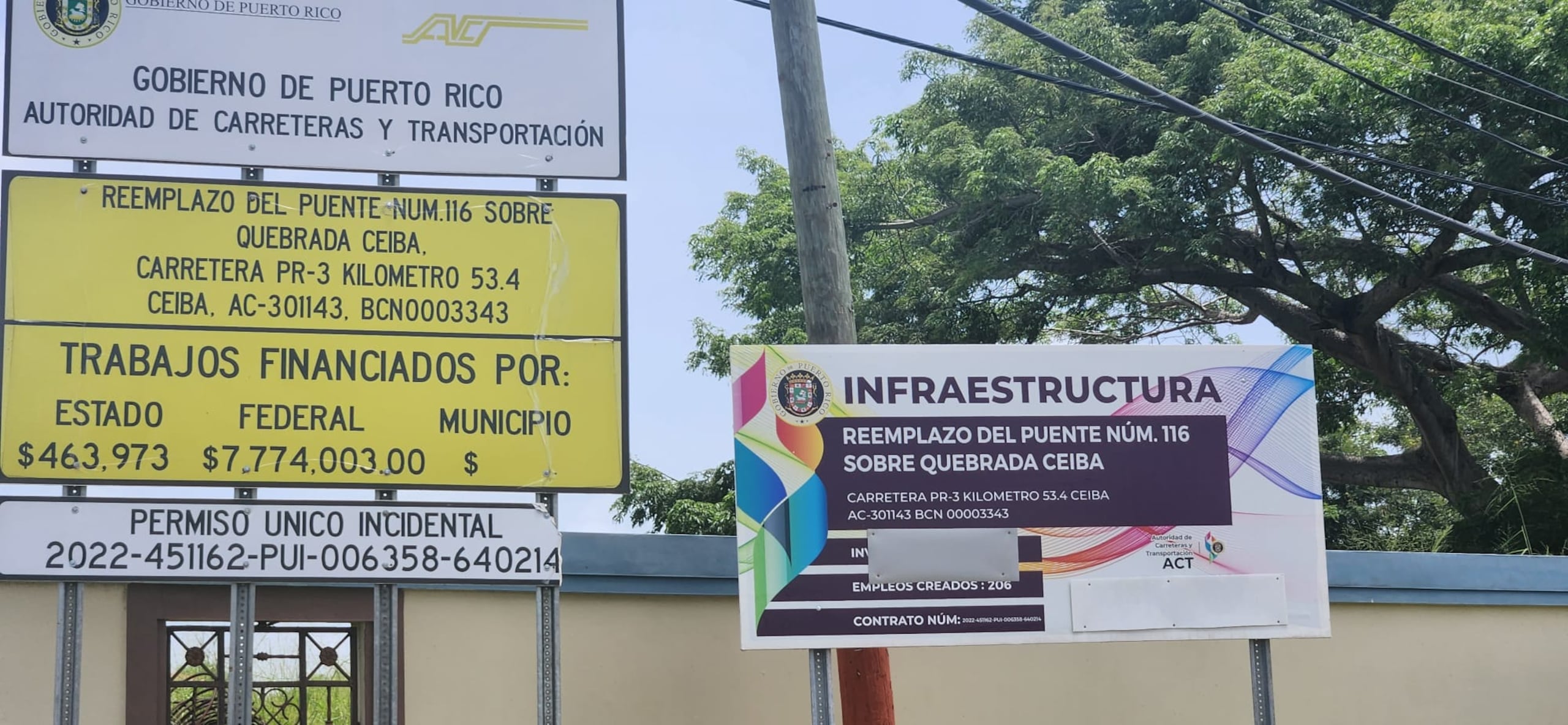 Trabajos viales en municipio, específicamente en la zona de la Quebrada Ceiba y el puente a construir.