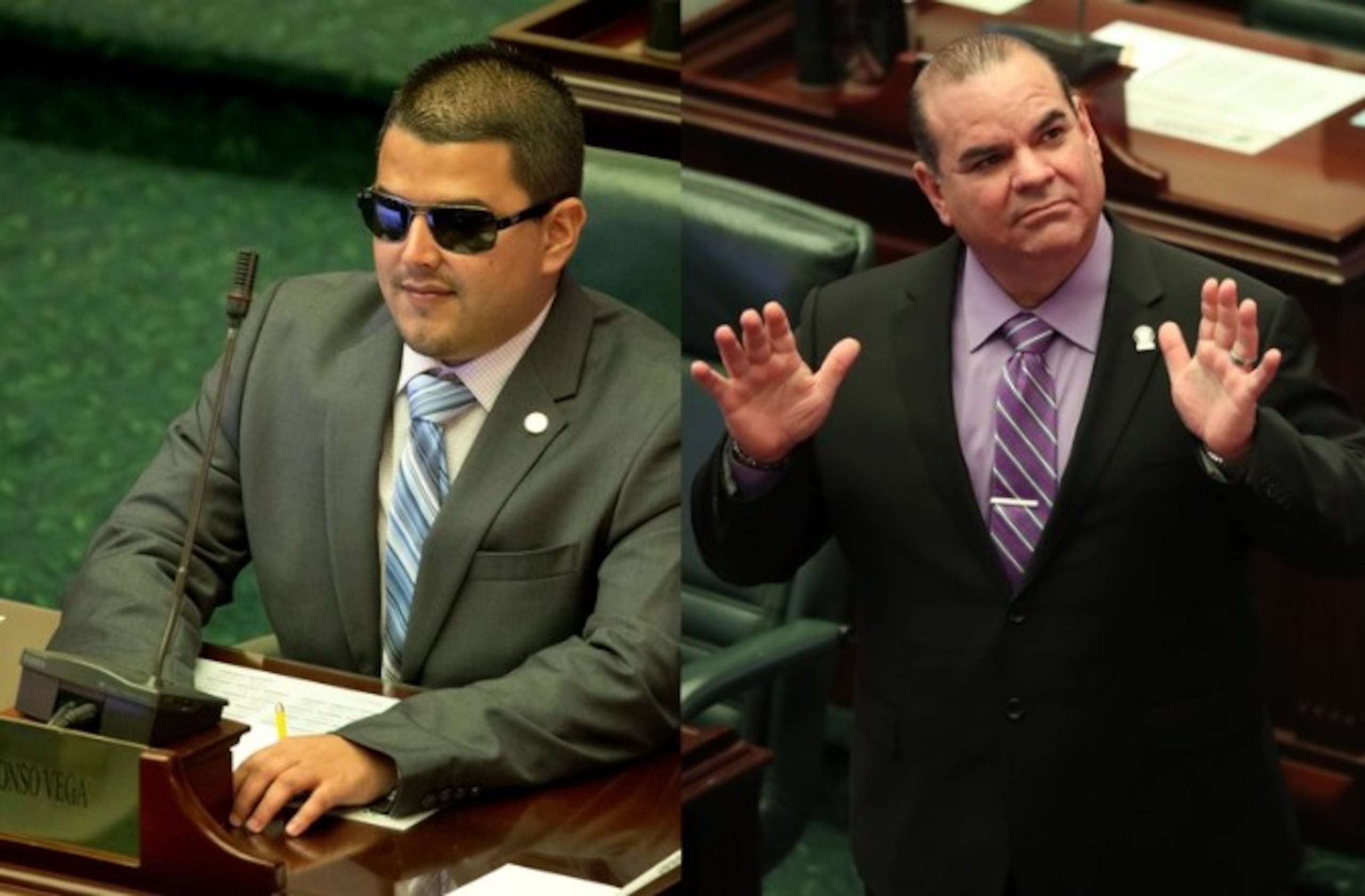 Nestor Alonso y Nelson del Valle. Ambos exlegisladores fueron encausados por aumentarle el salario a sus empleados para que le devolvieran la suma a su beneficio.