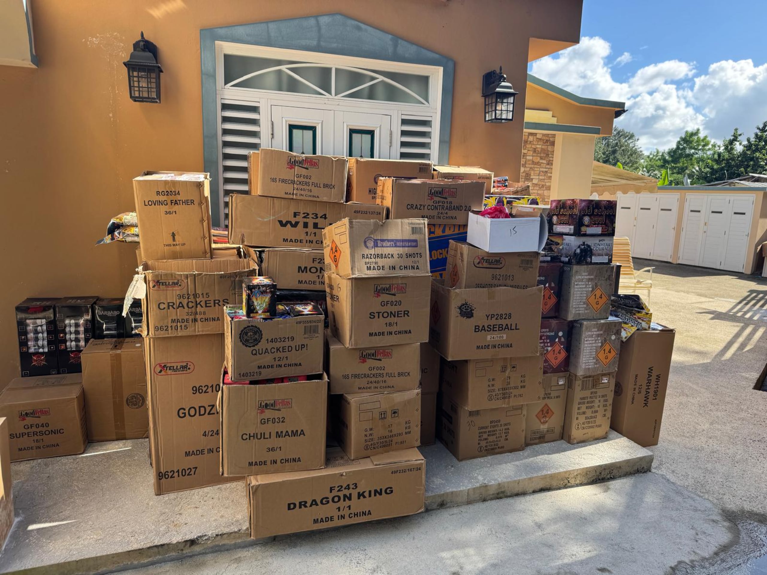 La División de Drogas Metropolitana y la Oficina de Explosivos, ocupó más de 3,000 libras de pirotecnia y armas ilegales, en dos allanamientos en Toa Alta.