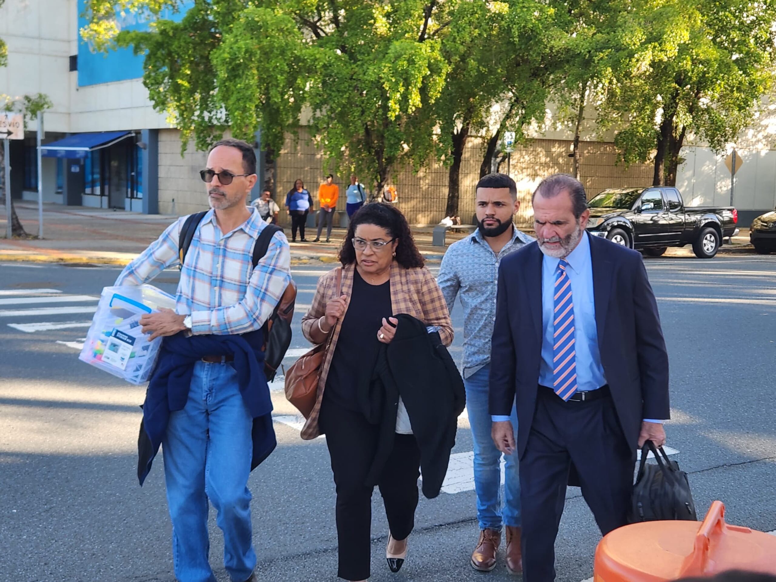 María Milagros "Tata" Charbonier a su llegada al tribunal federal en Hato Rey.