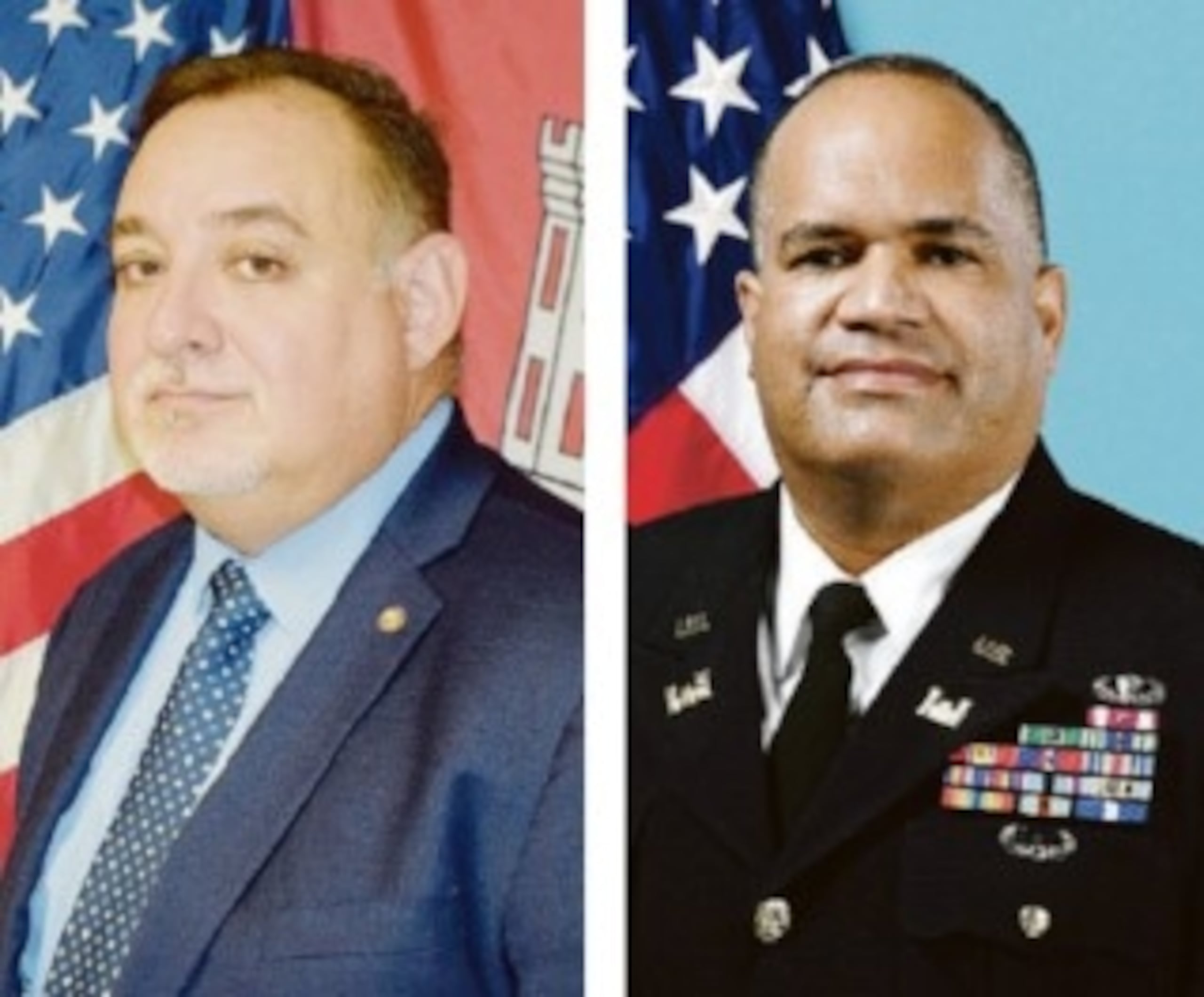 A la izquierda: Mariano Torres, director de la nueva oficina del Programa de Pequeños Negocios en el Caribe de USACE. A la derecha: Samuel Agosto, coronel de la Guardia Nacional y oficial de contrataciones.