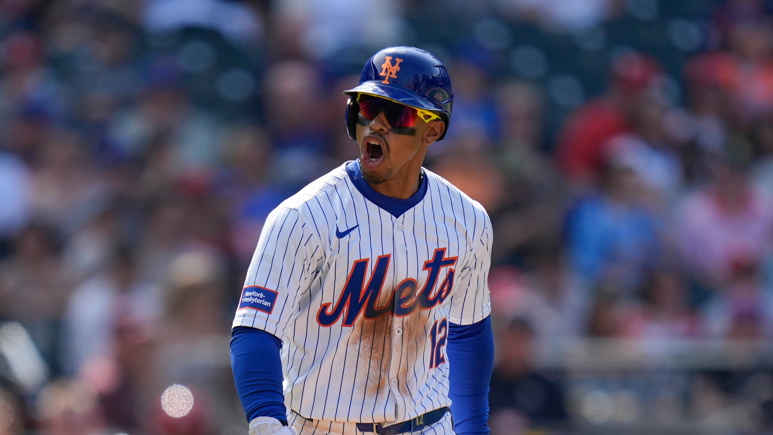 Francisco Lindor, de los Mets de Nueva York, durante un partido de la temporada 2024 de las Grandes Ligas.