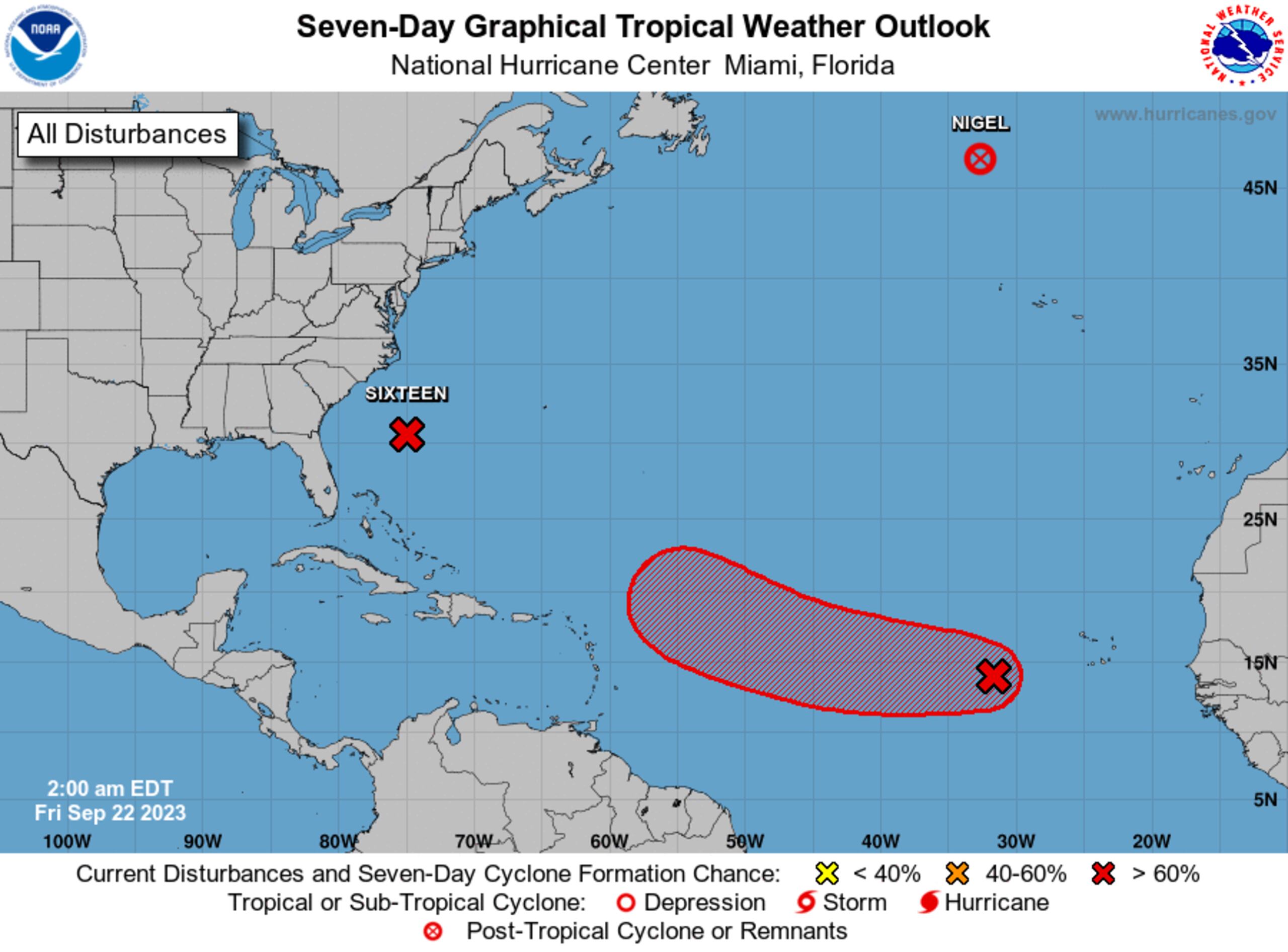 El Centro Nacional de Huracanes vigila una onda tropical que recientemente emergió del continente africano.
