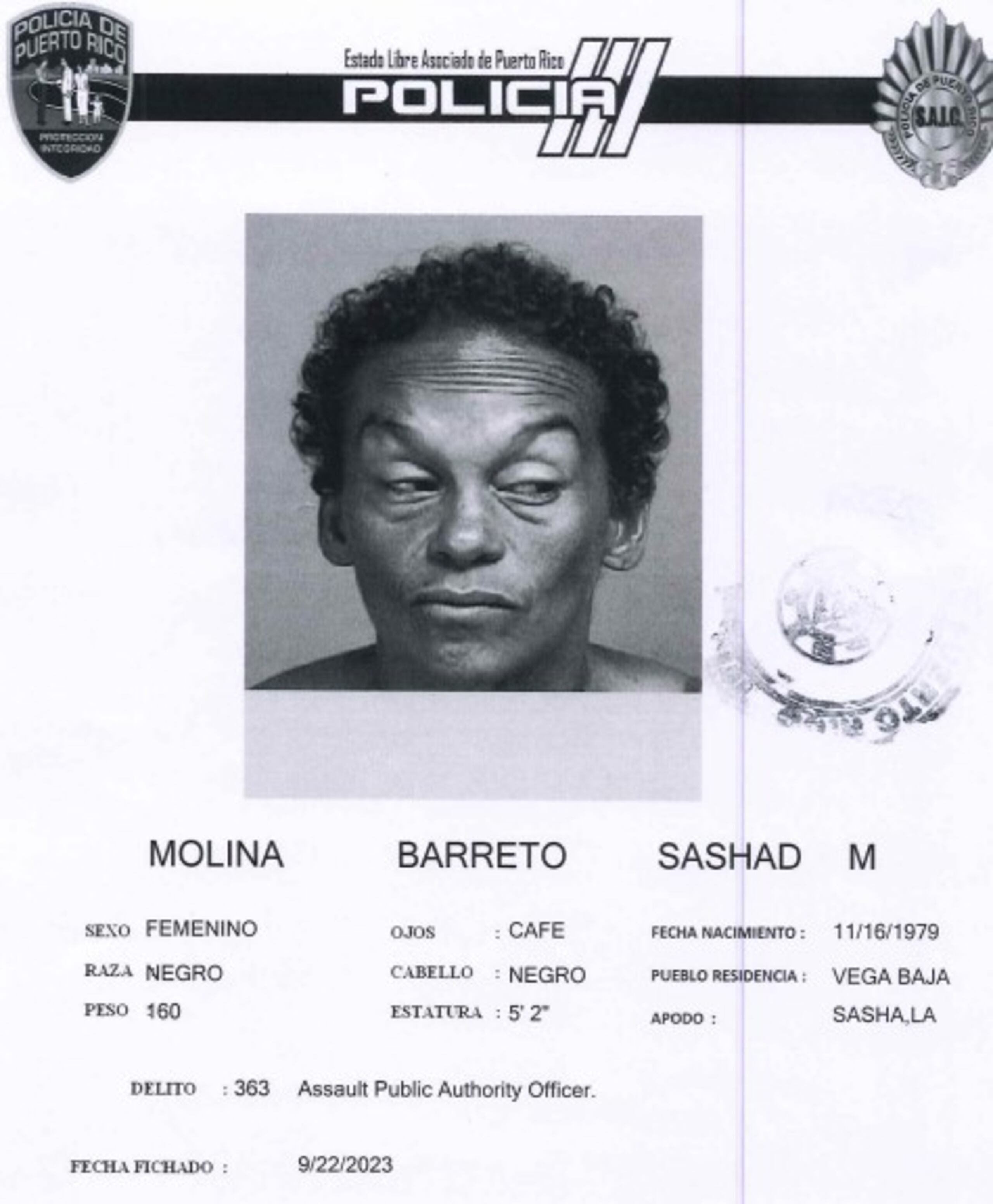Sashad Marlyn Molina Barreto, de 43 años.