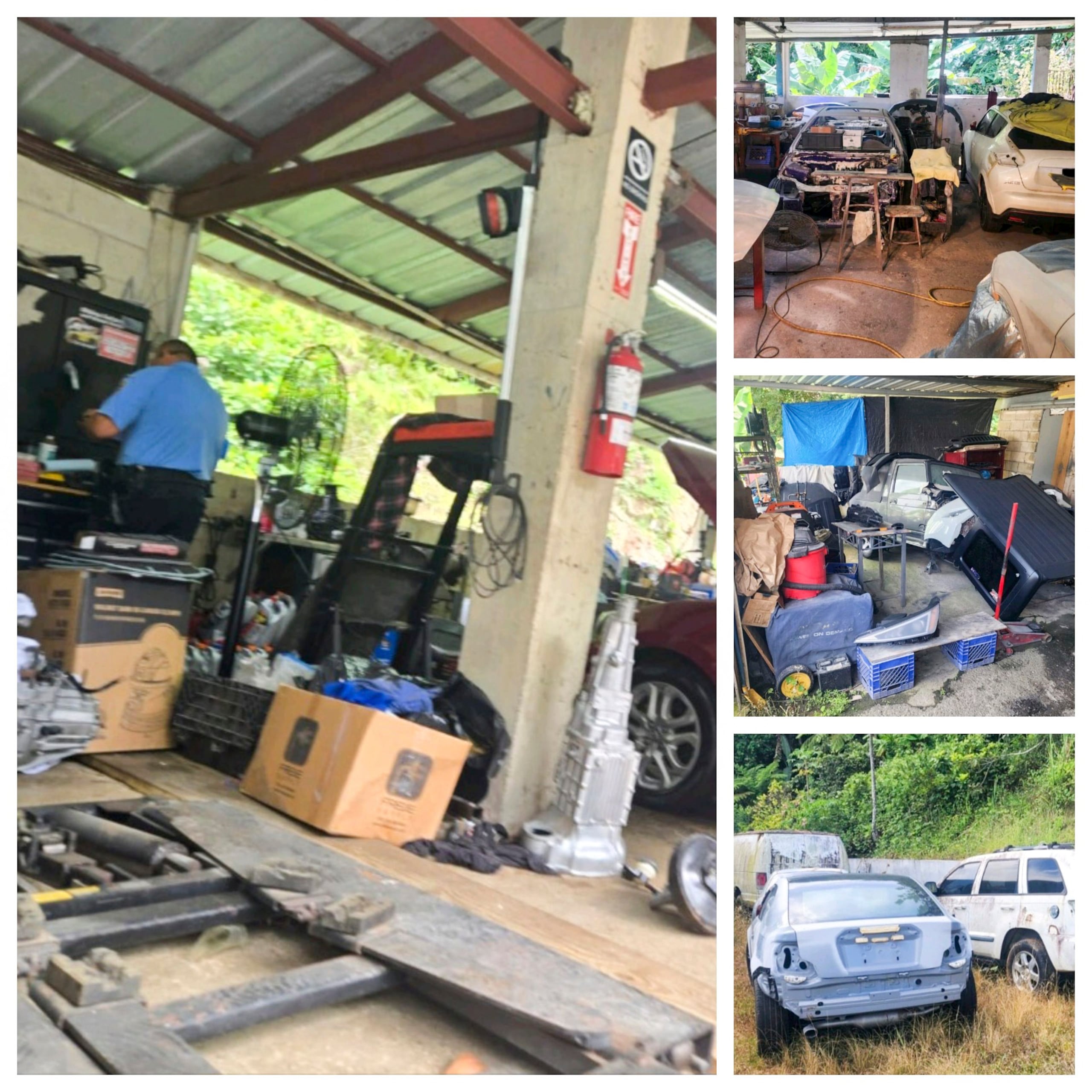 La División de Vehículos Hurtados de Utuado inspeccionó varios talleres de mecánica clandestinos y lugares donde se acumulaban vehículos chatarra.