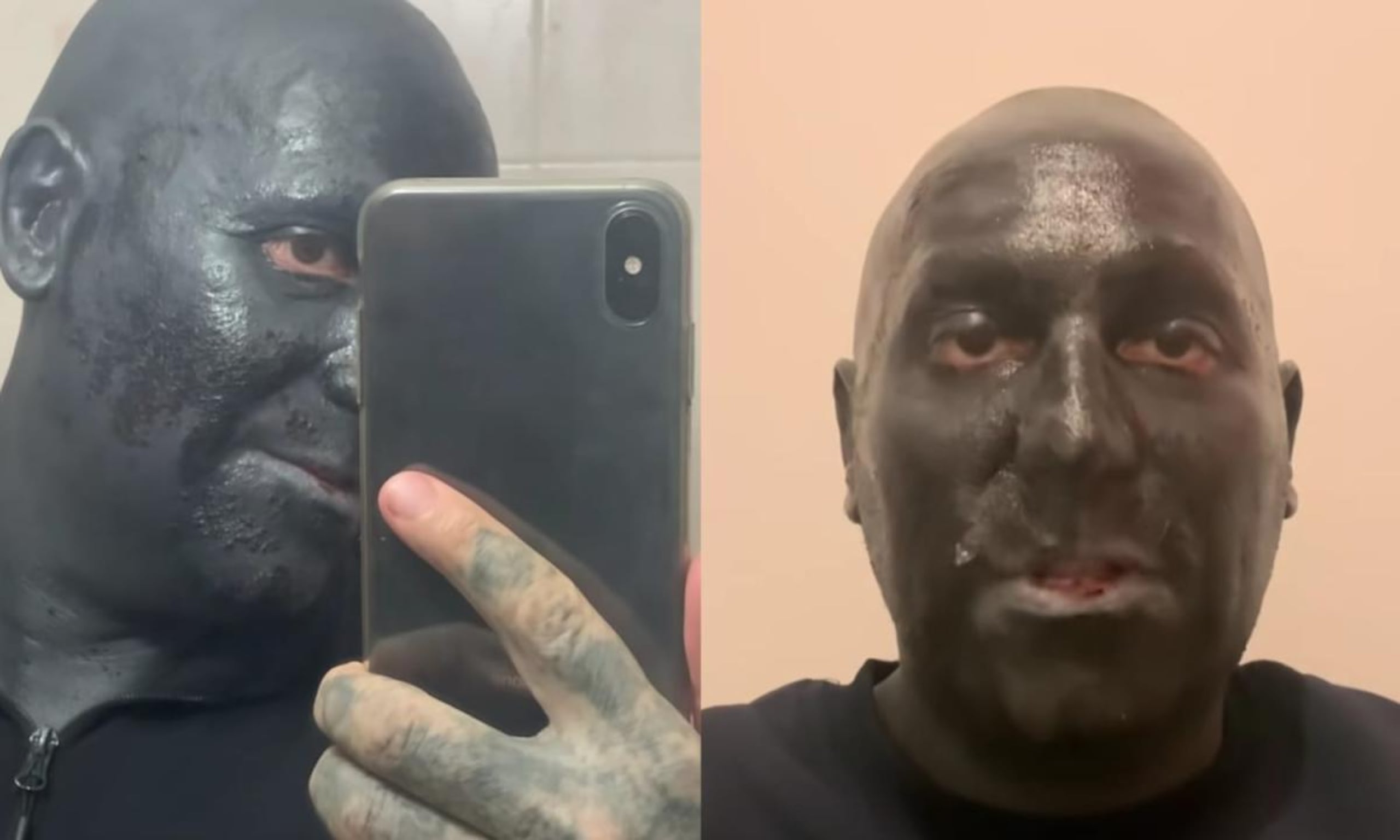 El español, de 41 años, asegura que su sueño es tatuarse todo el cuerpo con tinta negra.