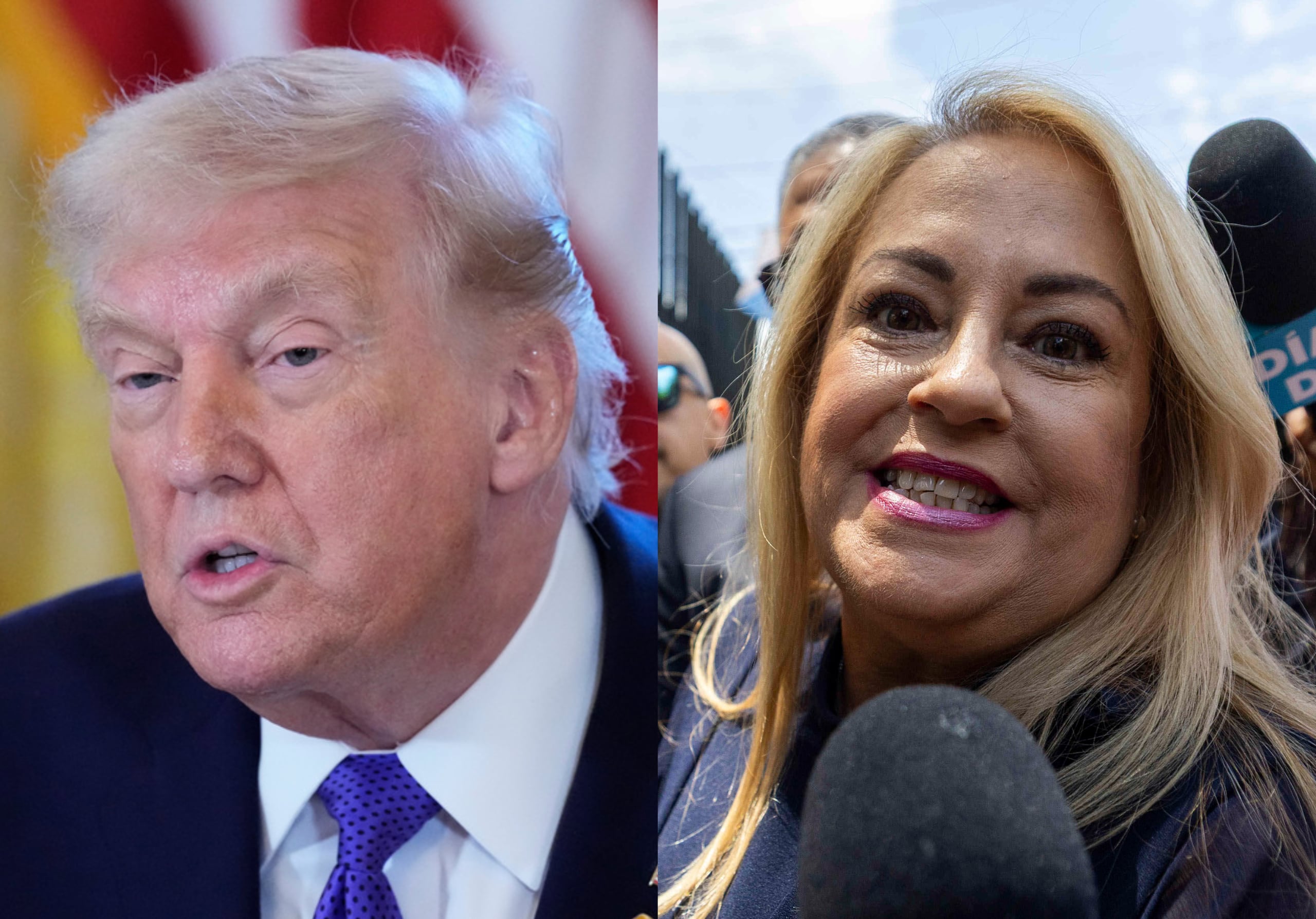 Donald Trump, presidente de los Estados Unidos, y Wanda Vázquez, exgobernadora de Puerto Rico.