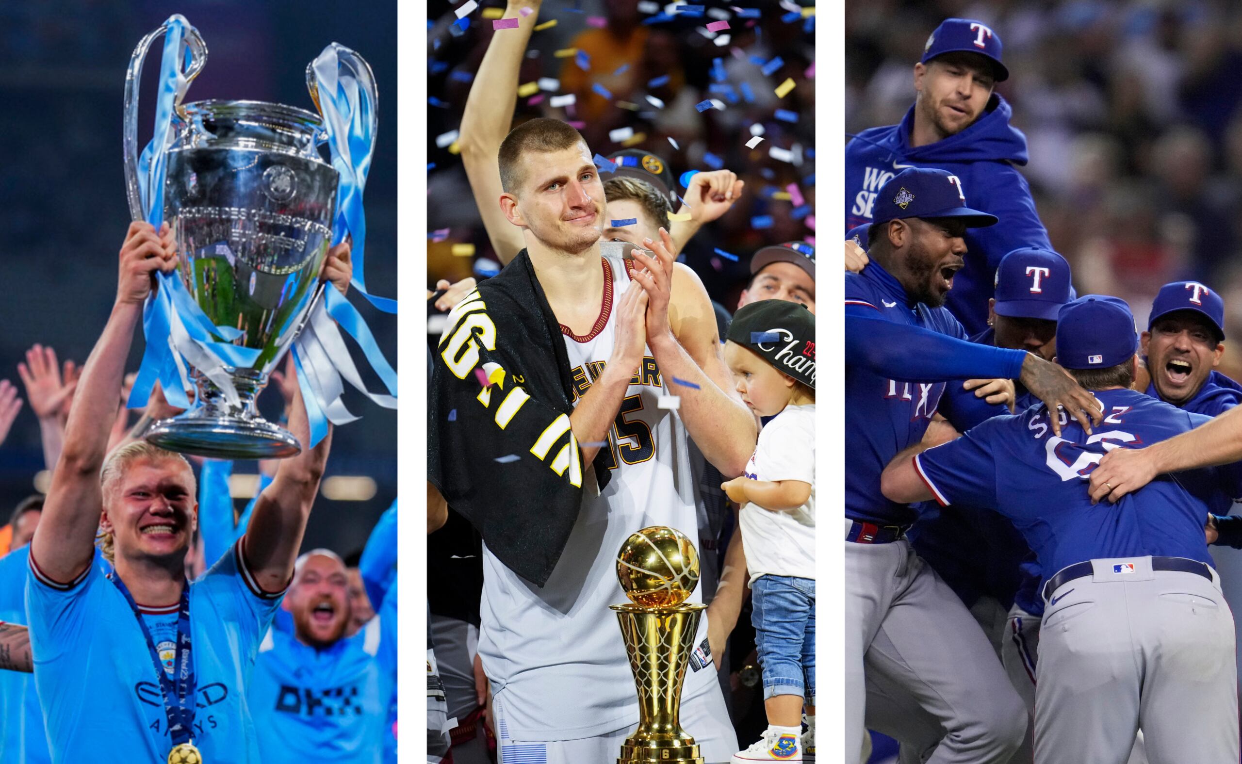 El Manchester City, Nuggets de Denver y los Rangers de Texas fueron algunos de los monarcas este año en las principales ligas internacionales.