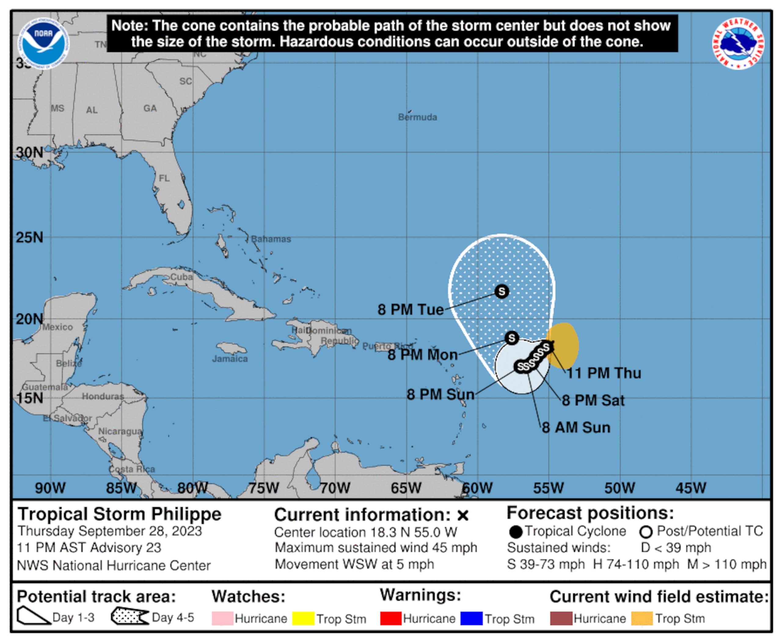 Boletín de Phillippe de las 11:00 p.m. del 28 de septiembre de 2023.