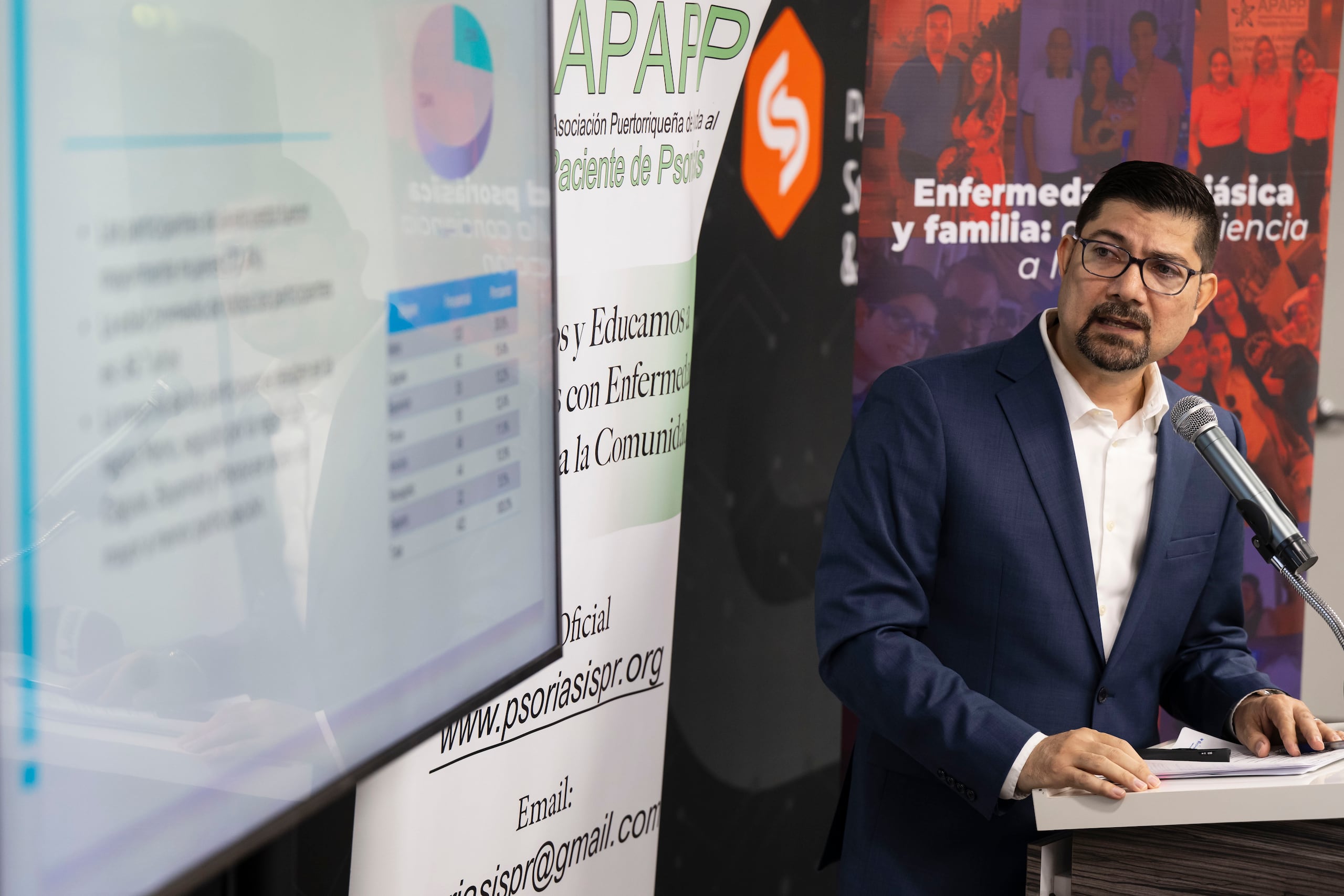El bioestadístico Jorge Díaz Quiñones presentó el primer Estudio sobre Pacientes con Psoriasis en Puerto Rico, a nombre de la Asociación Puertorriqueña de Ayuda al Paciente de Psoriasis (APAPP).