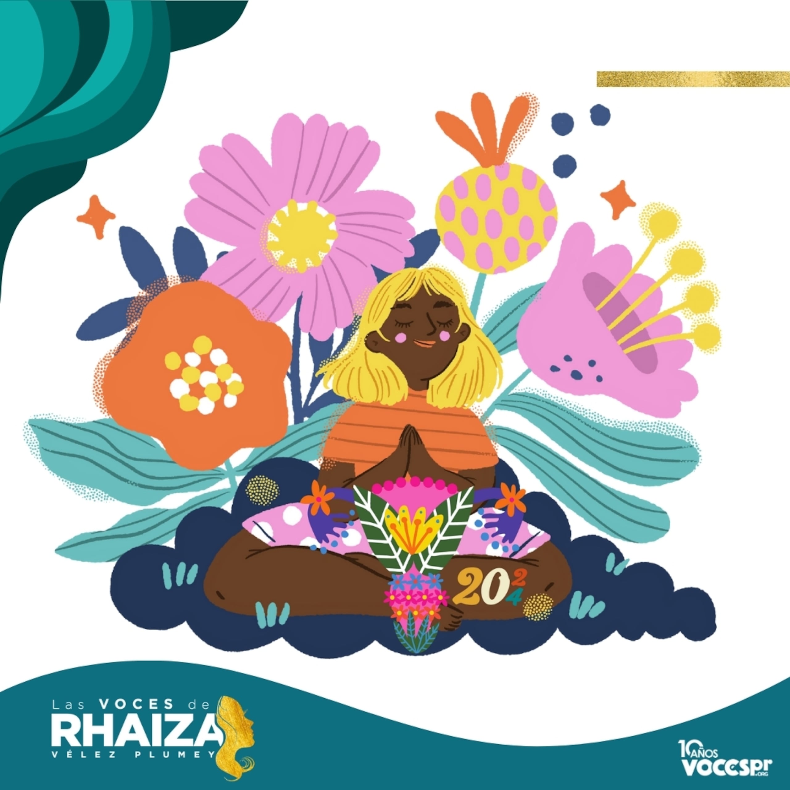 El artista Lex Tirado creó una serie de ilustraciones bajo el nombre Las Meninas de Rhaiza, y el pañuelo Jardín Teal, inspirado en las flores y elementos de la naturaleza.