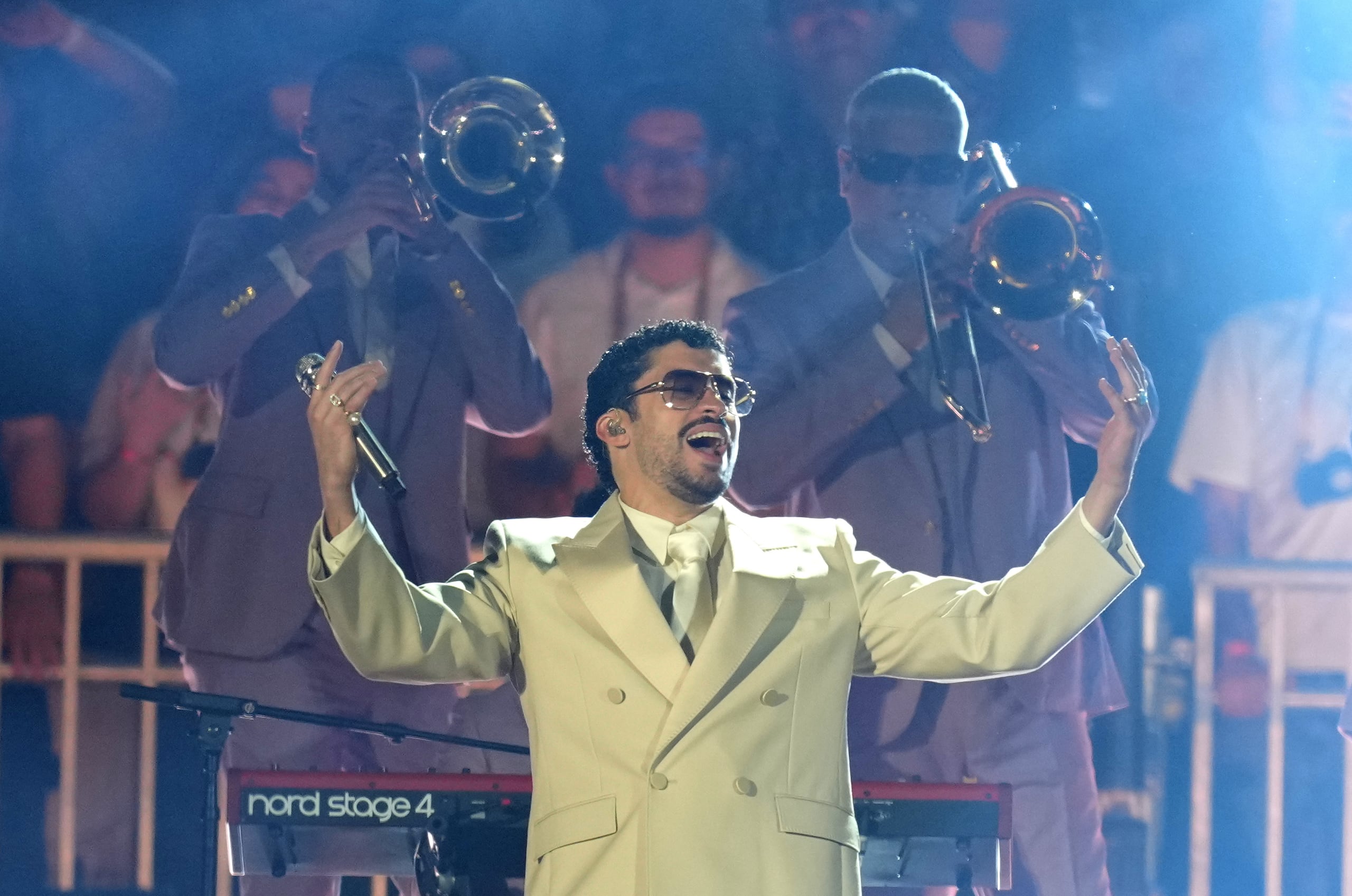 Bad Bunny ofrecerá un concierto en el estadio Allianz Parque de São Paulo el viernes 20 de febrero de 2026. (Foto AP/Andre Penner)