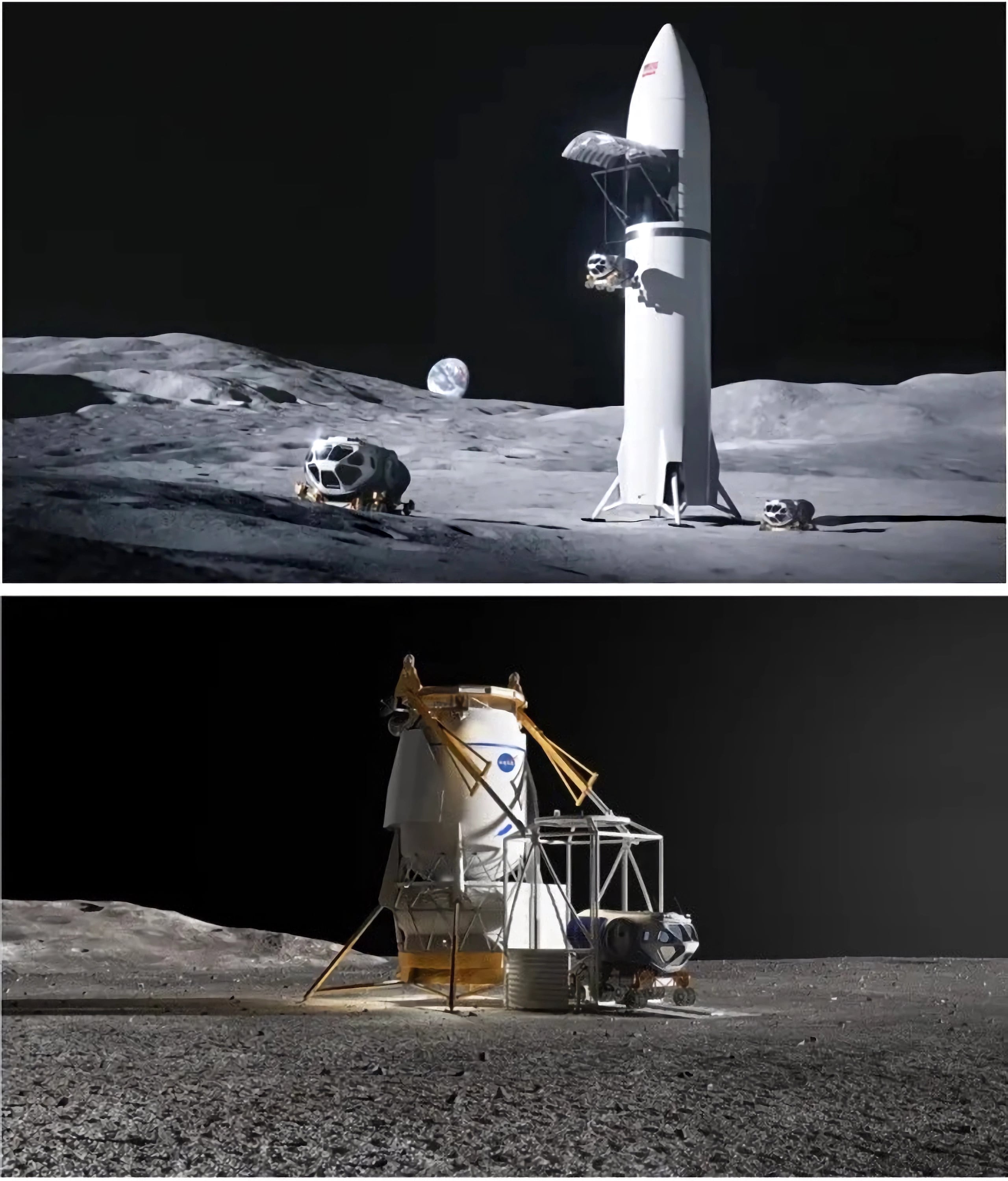 Tener dos módulos de aterrizaje lunar para tripulación y carga "proporciona flexibilidad a la misión y al mismo tiempo garantiza una cadencia regular de aterrizajes en la Luna.