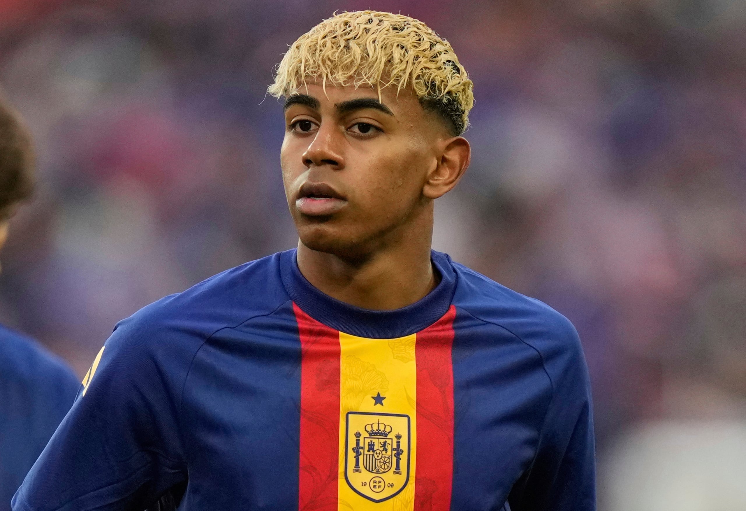El atacante español Lamine Yamal antes de un partido contra Francia en la Liga de Naciones, el 5 de junio de 2025, en Stuttgart, Alemania.