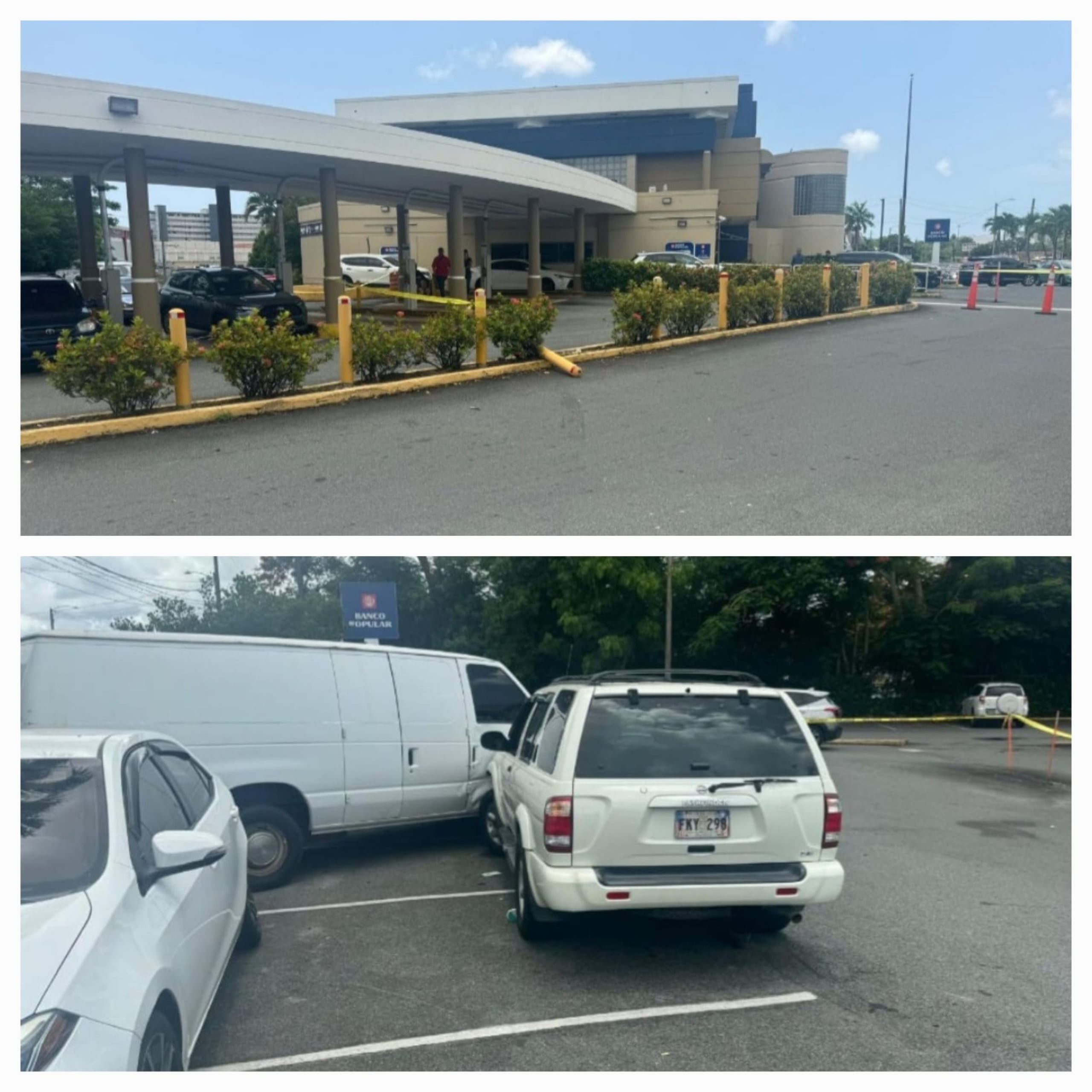 Padre e hija, ambos adultos mayores, fueron atropellados por un octogenario en el estacionamiento del Banco Popular, en la urbanización Flamboyán Gardens, en Bayamón.