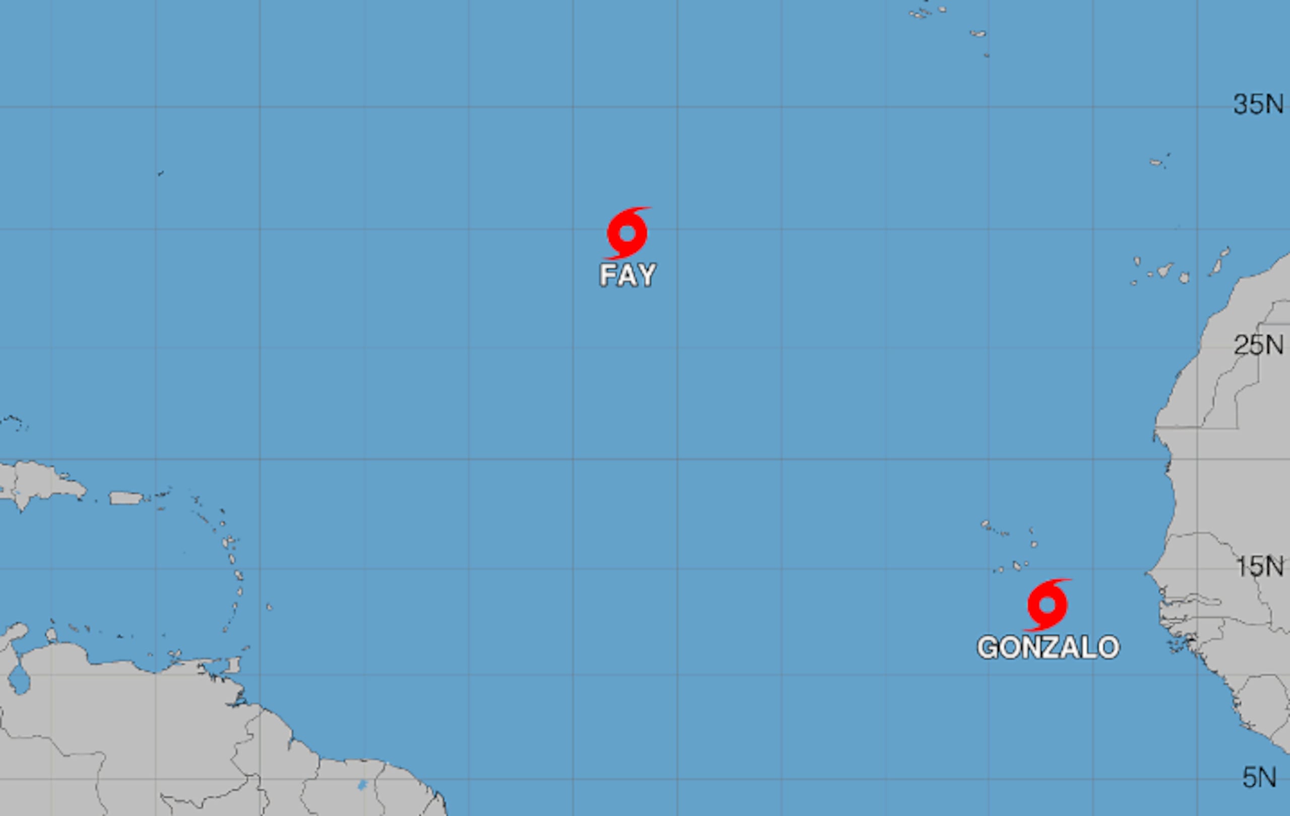 La recién formada tormenta Gonzalo.