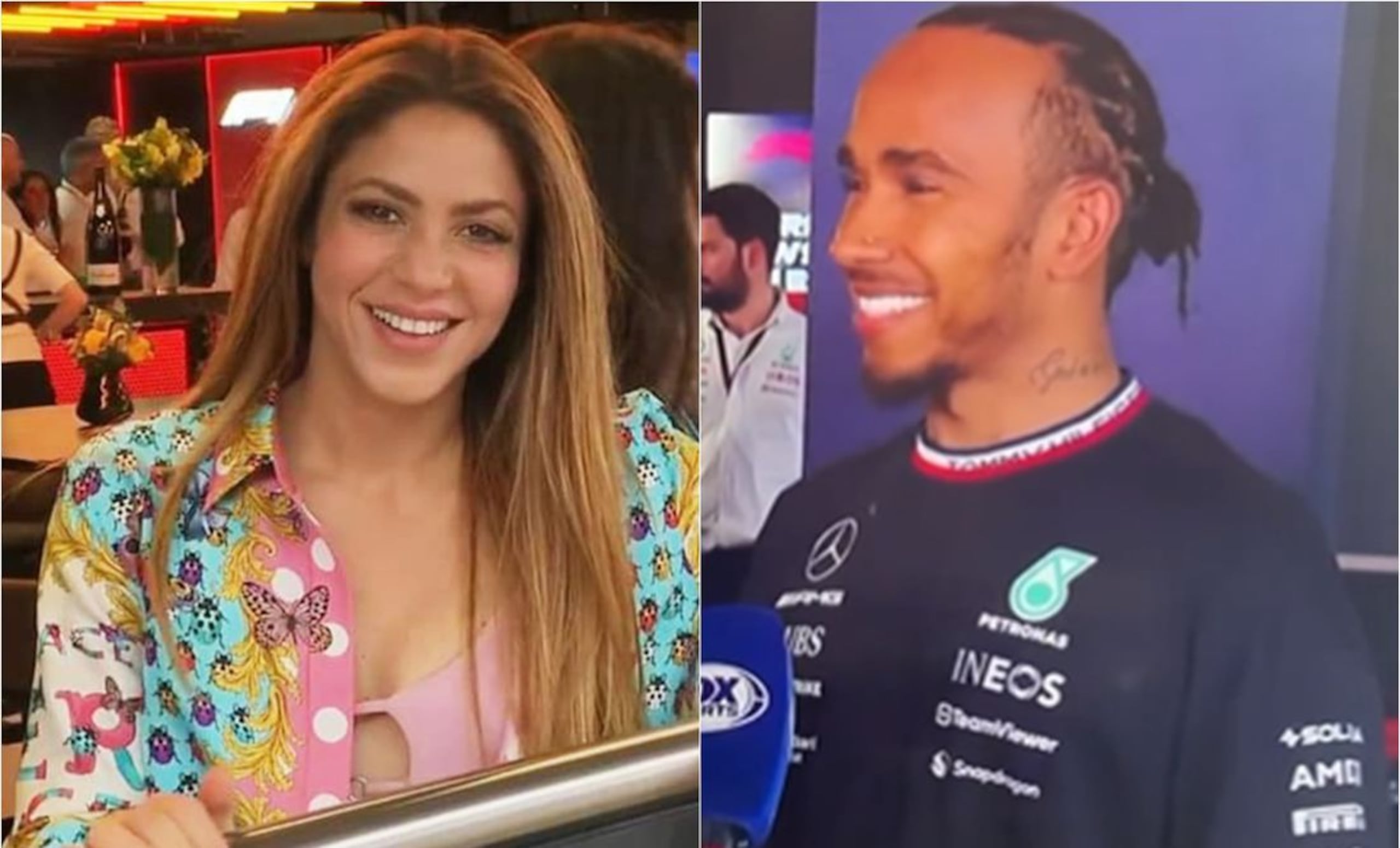 Shakira asistió al Grand Prix de la Fórmula 1 en España para apoyar a Lewis Hamilton, quien obtuvo el segundo lugar en la competencia.