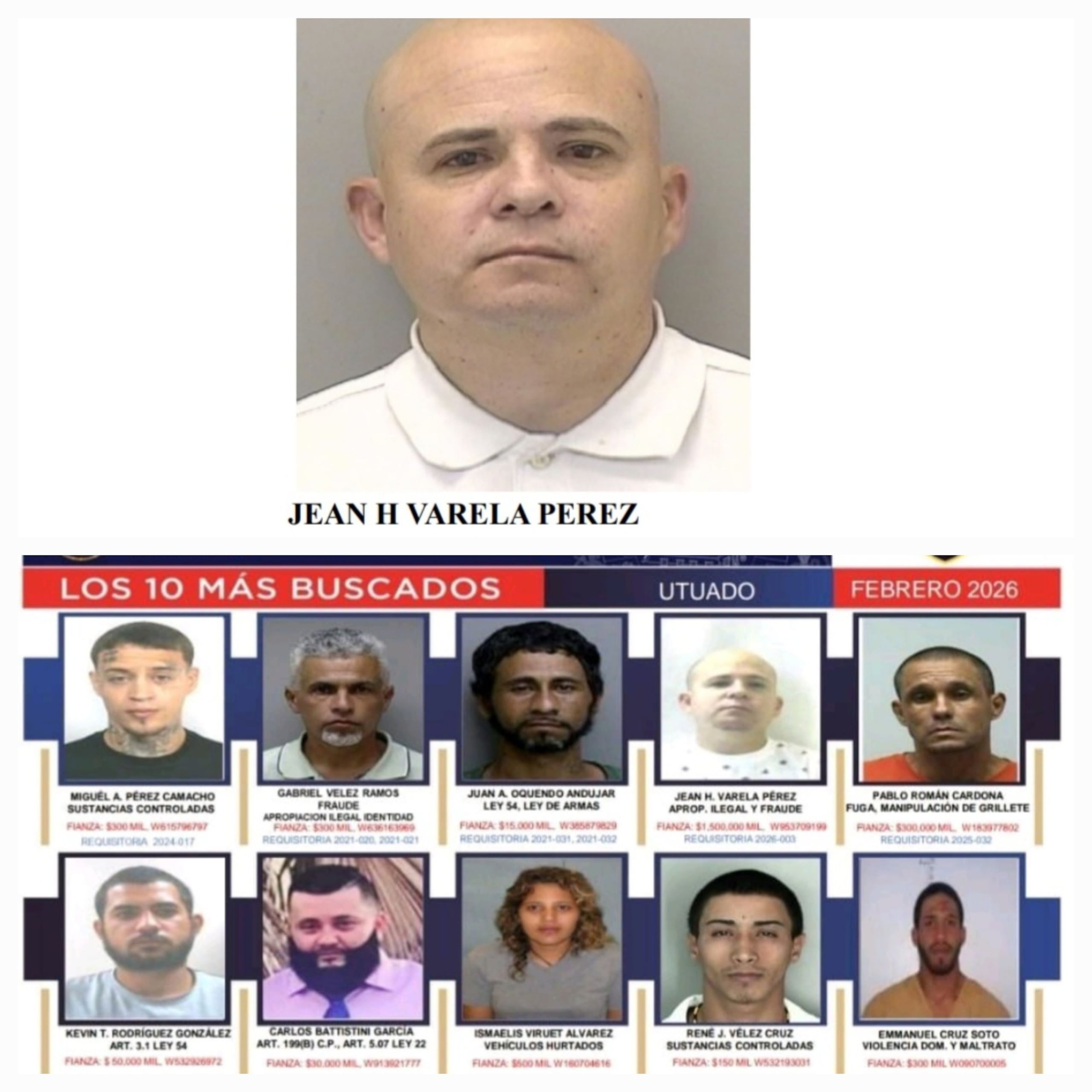 El fugitivo Jean H. Varela Pérez, fue capturado en el Aeropuerto Internacional Luis Muñoz Marín, en Carolina.