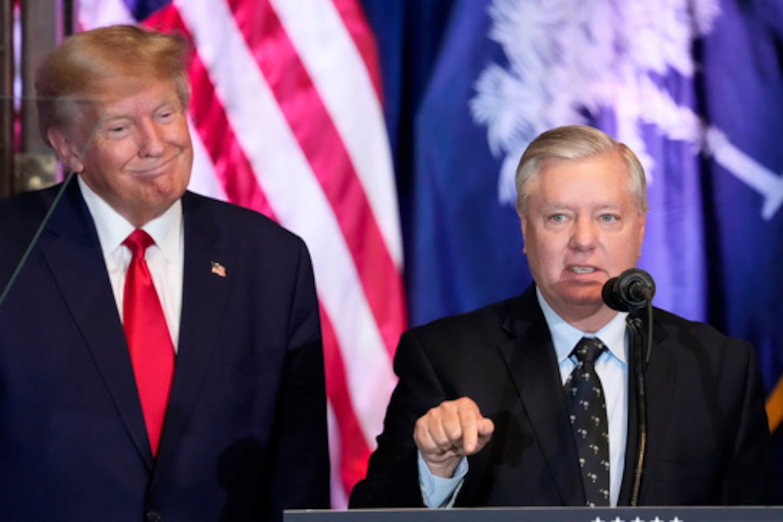 El expresidente Donald Trump y el senador Lindsey Graham.