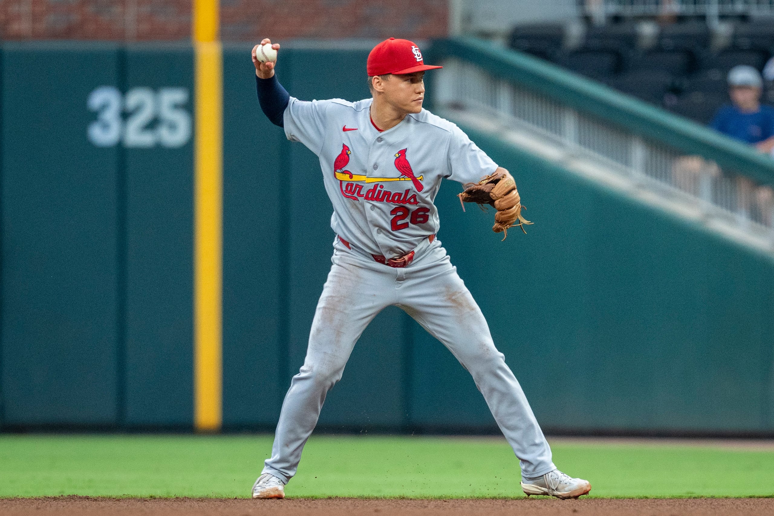 JJ Wetherholt, segunda base de los Cardinals de San Luis.