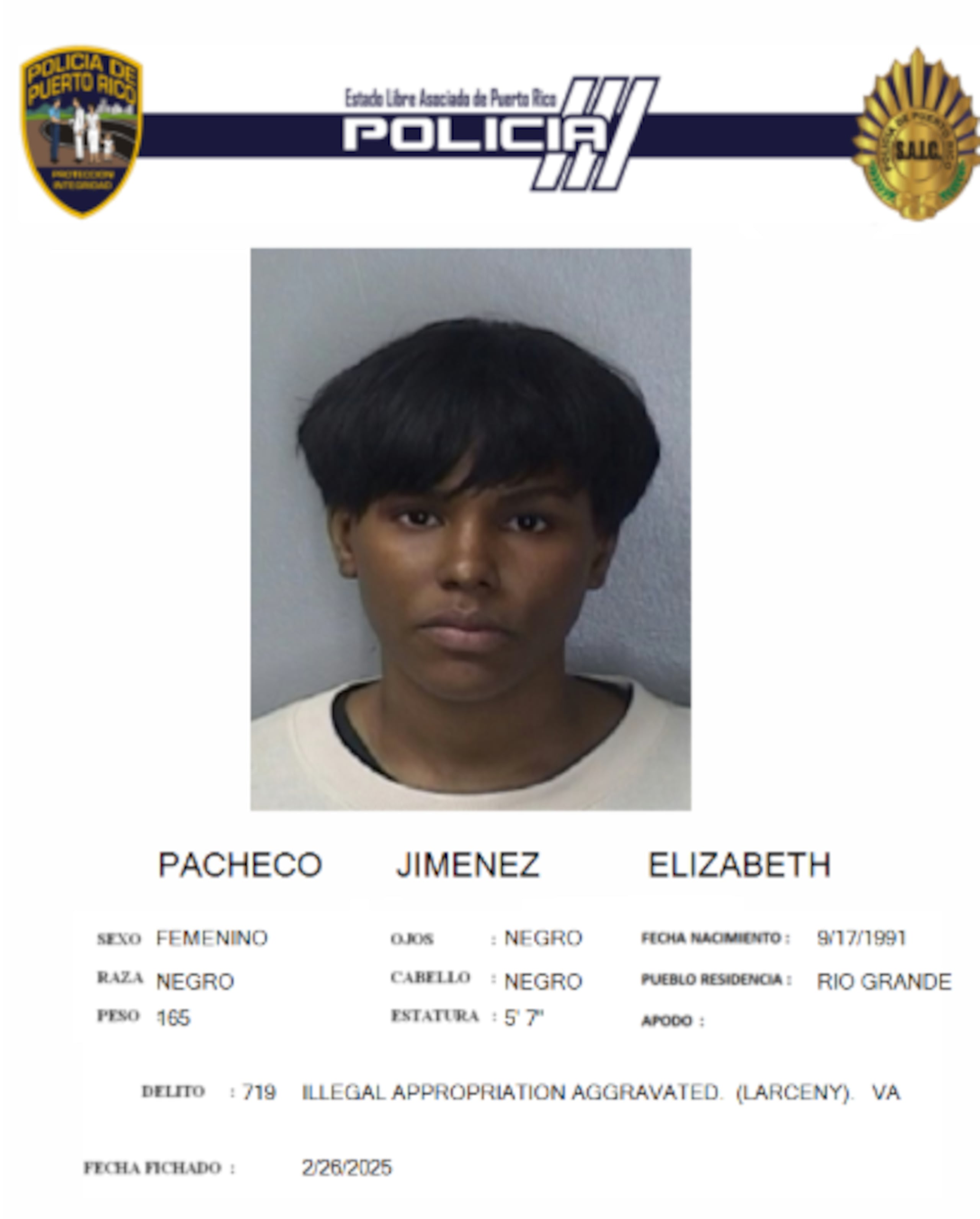 Elizabeth Pacheco Jiménez, fue acusada por cargos de fraude y apropiación ilegal grave.