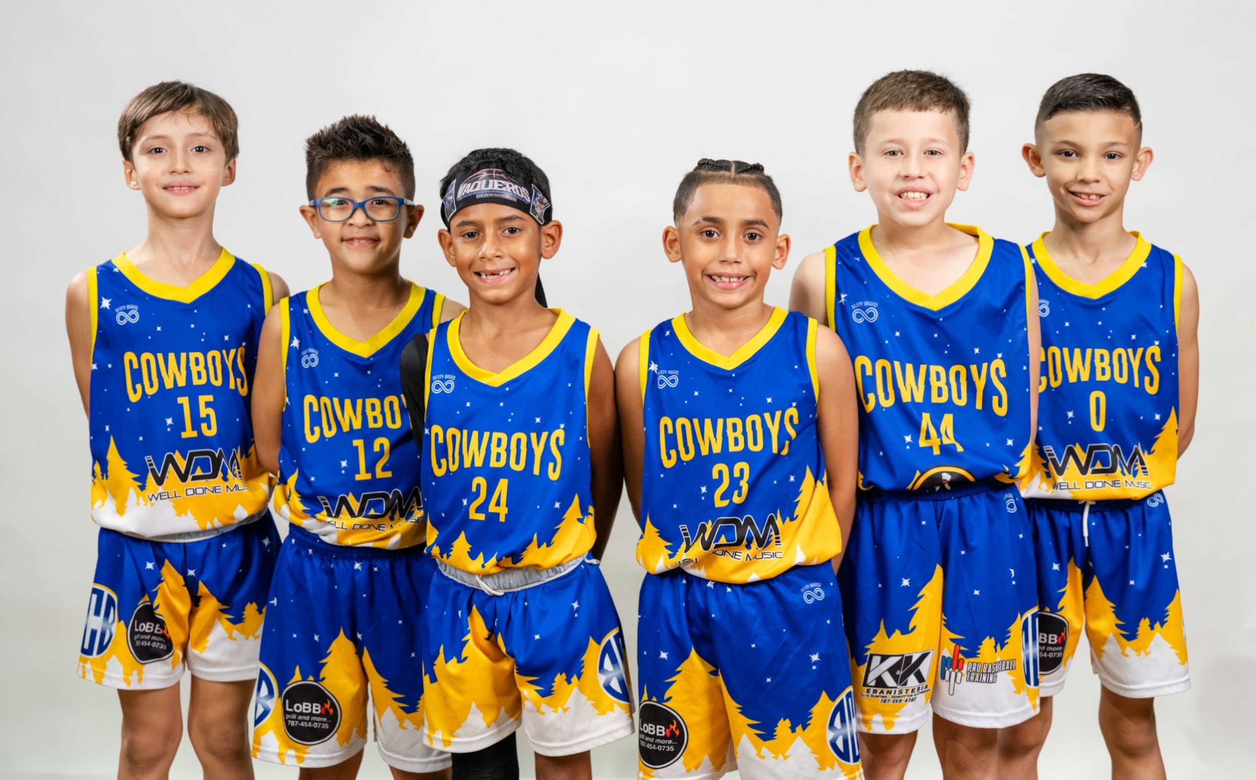 El club Bayamón Cowboys, con José Colón, Carlos Santana, Reyniel Valdez, Dylan Guzmán, Robert Rosado y Dempsey Vargas, es uno de siete organizaciones de categorías menores de Bayamón que los Vaqueros del BSN impactarán en esta temporada. (Alexa Alejandro)