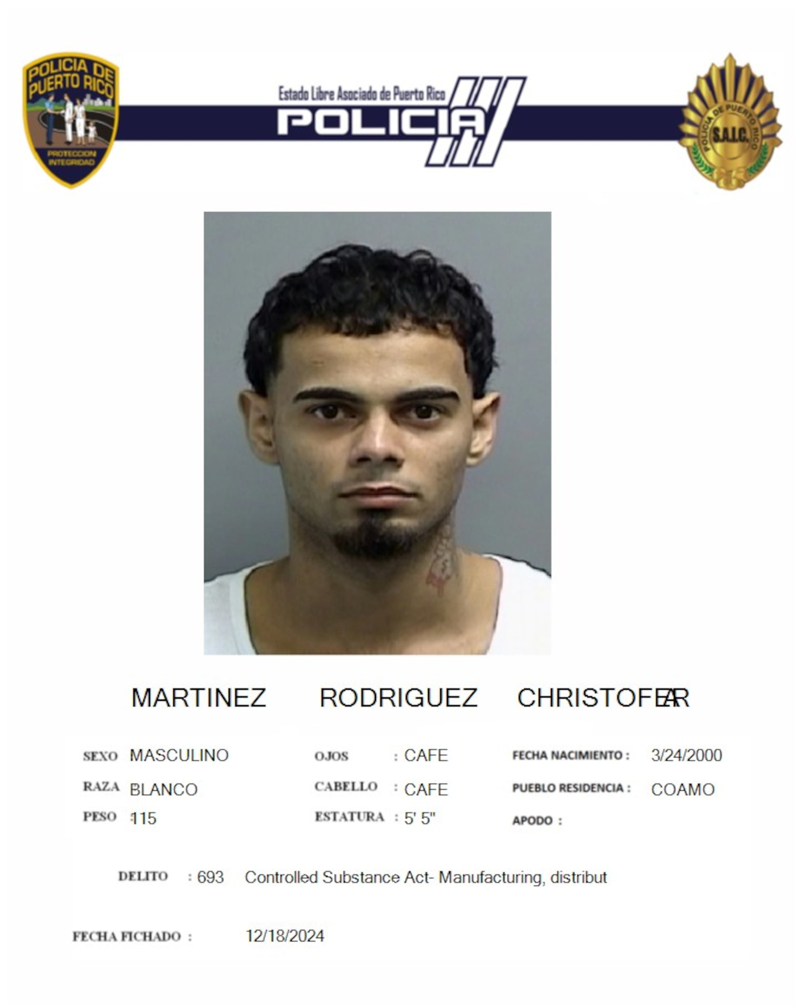 Christofer A. Martínez Rodríguez, fue asesinato mientras transitaba por la autopista Luis A. Ferré, tras salir del Tribunal de Ponce.