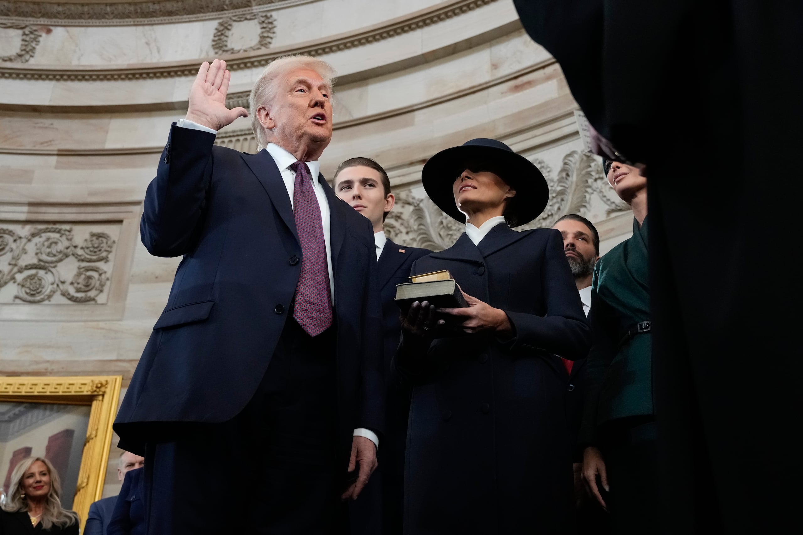 Donald Trump en su juramentación como presidente.