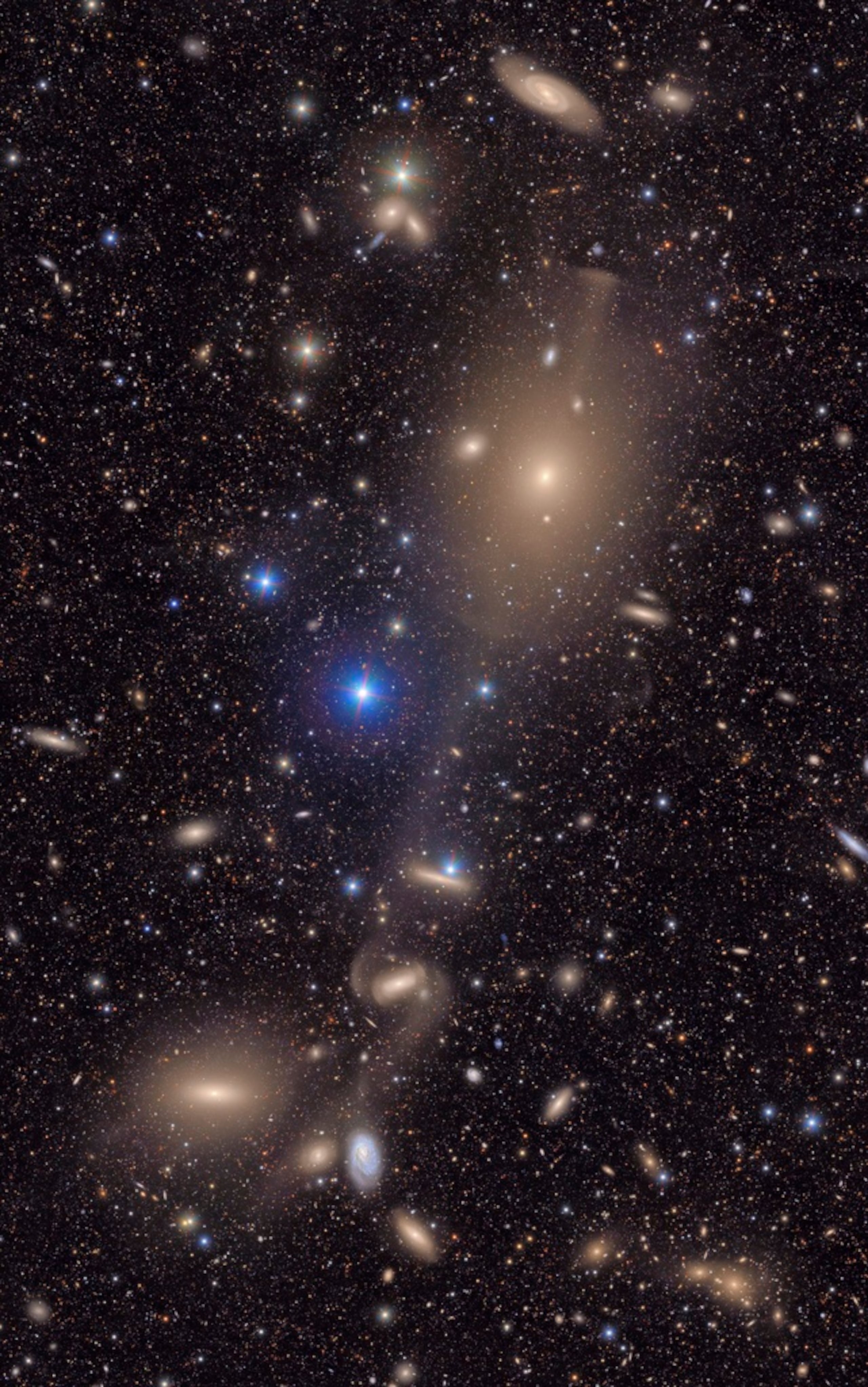 Esta imagen, proporcionada por el Observatorio Vera C. Rubin NSF-DOE, muestra una pequeña sección de la vista total del cúmulo de Virgo.