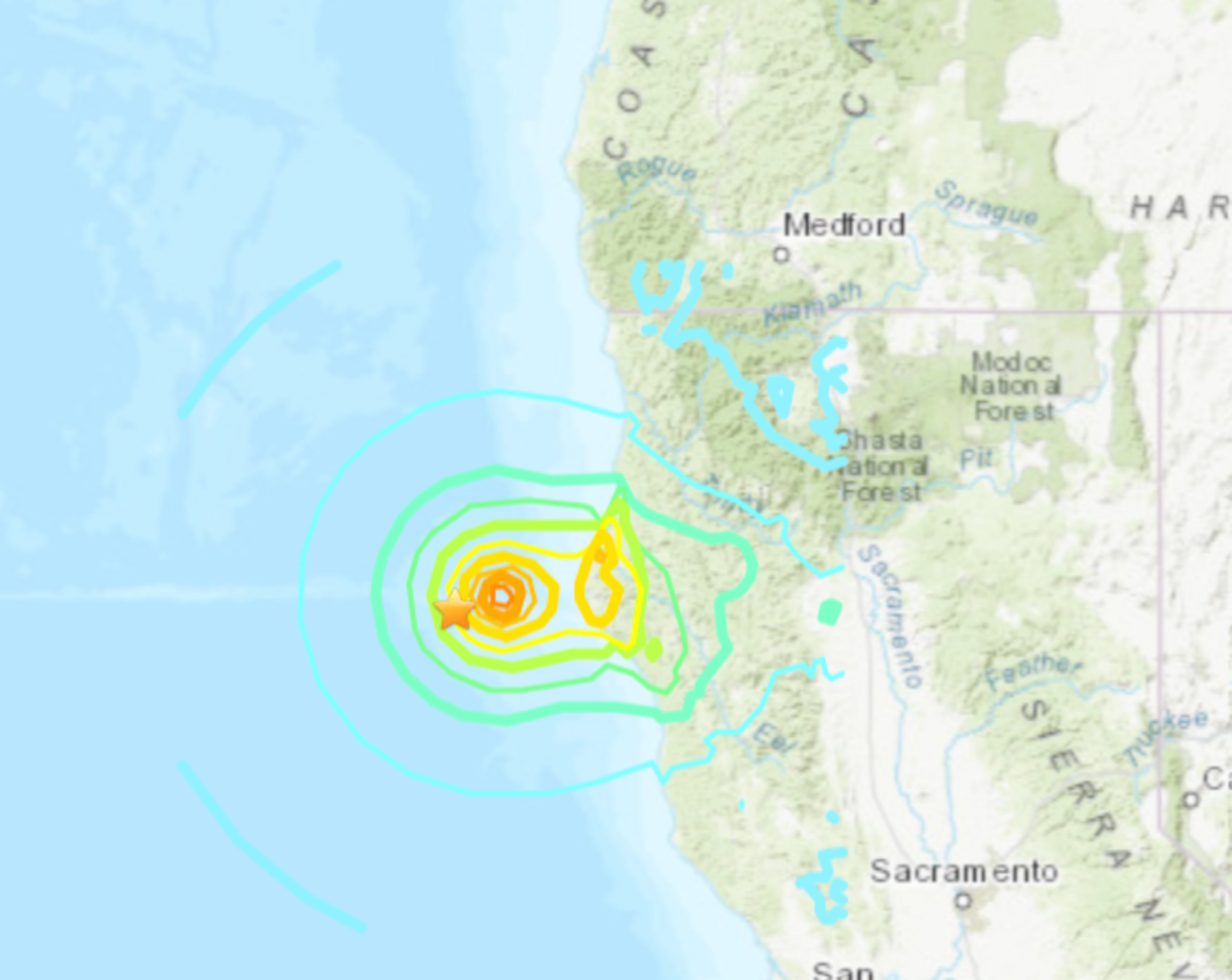 Epicentro del terremoto.