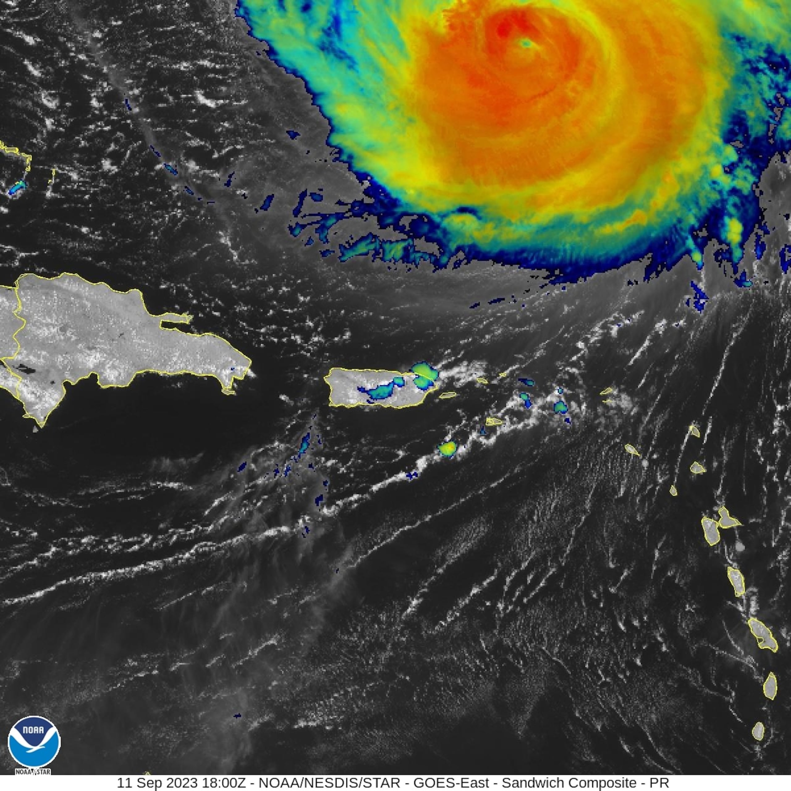 Bandas externas de huracán Lee afectan a Puerto Rico el lunes en la tarde.