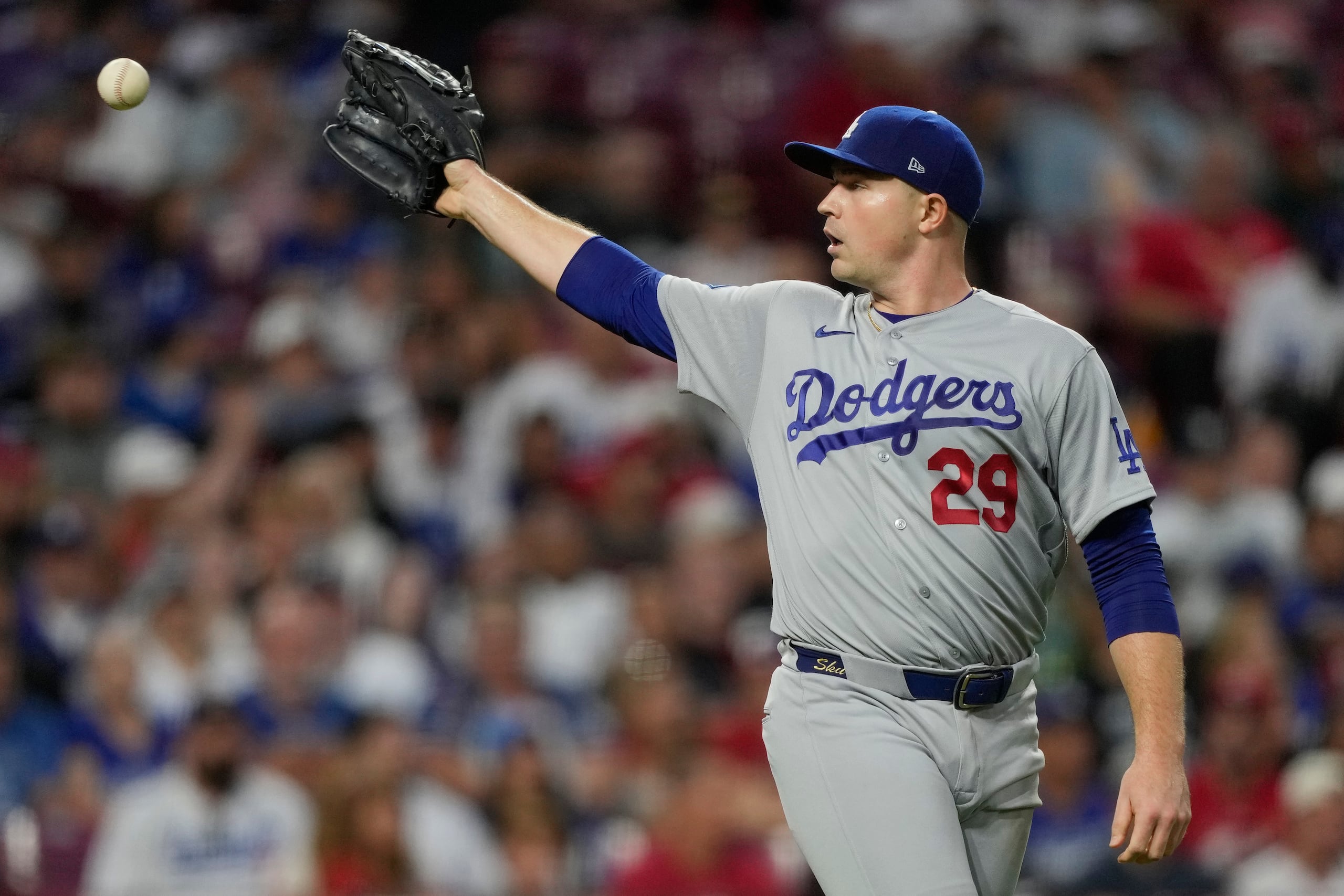 El lanzador de los Dodgers de Los Ángeles, Tarik Skubal.