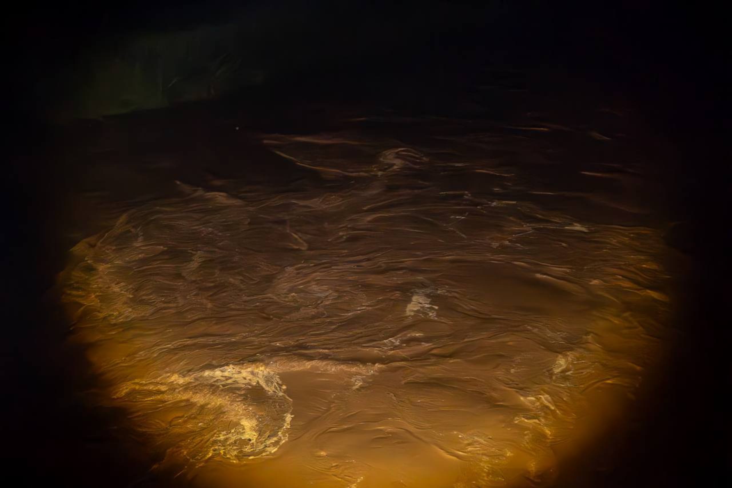 Las aguas del río Grande tras las fuertes lluvias.