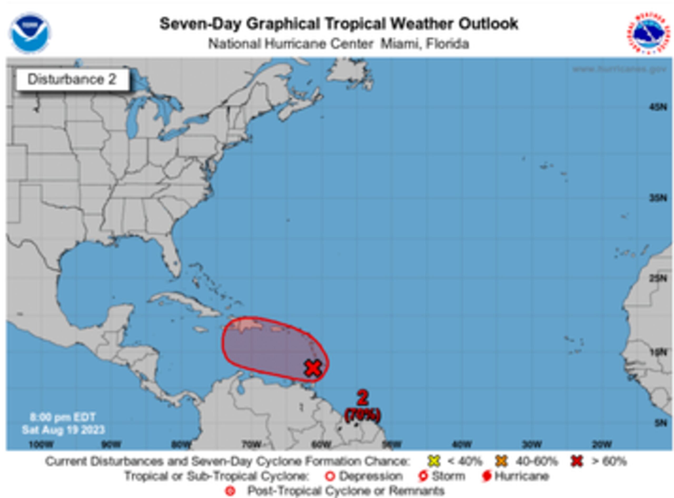 Se exhorta a la ciudadanía a continuar monitoreando las actualizaciones de pronóstico emitidos por el Centro Nacional de Huracanes y el Servicio Nacional de Meteorología ante la llegada de este sistema.