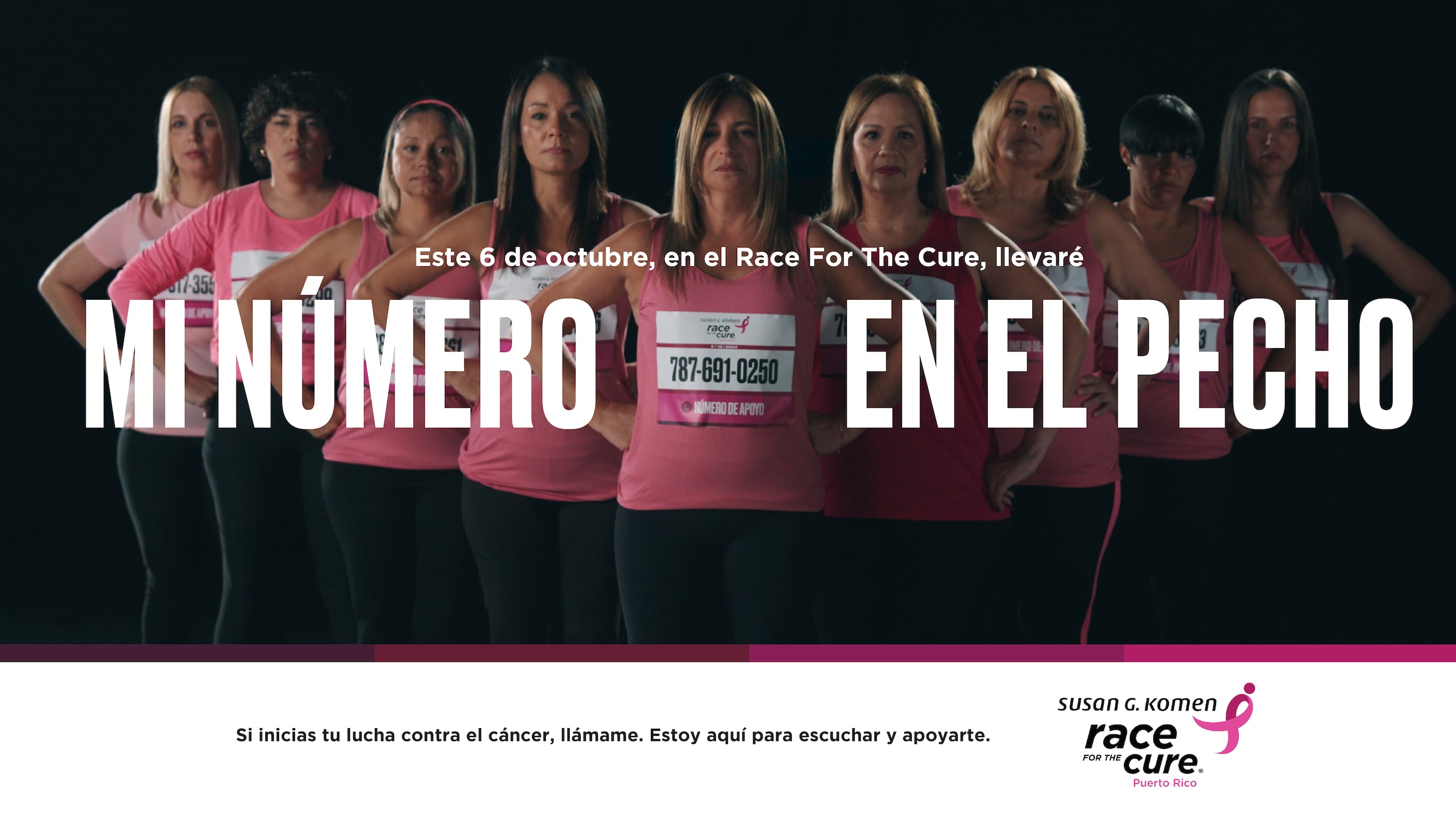 Este año, en el Race for The Cure, las sobrevivientes de cáncer de seno llevarán un número en el pecho que representará su participación en la carrera y su número de teléfono, simbolizando su disposición a ser esa primera llamada de apoyo que muchas pacientes necesitan.