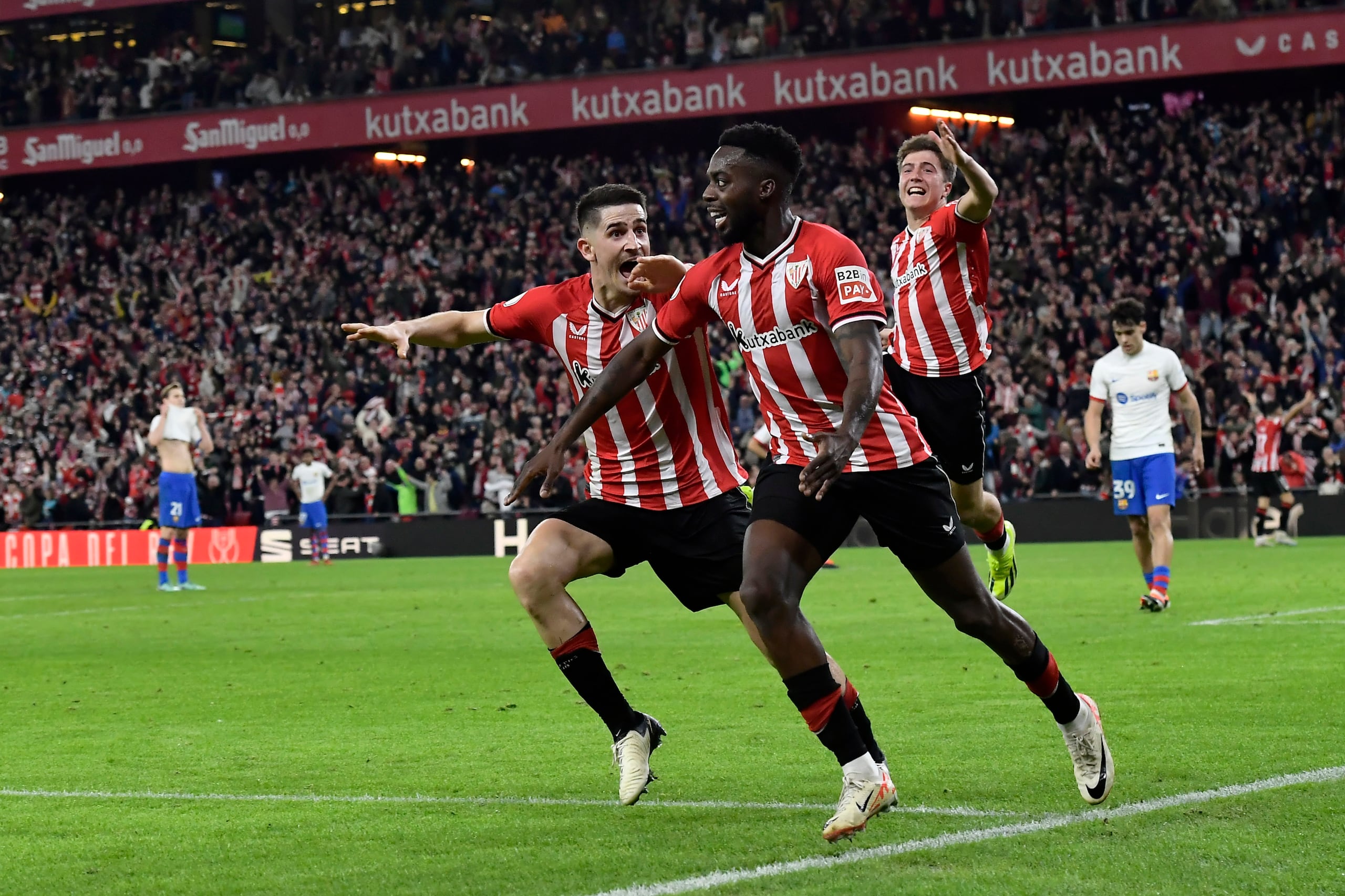 Inaki Williams, del Athletic Bilbao, celebra su gol ante el Barcelona en la Copa del Rey.