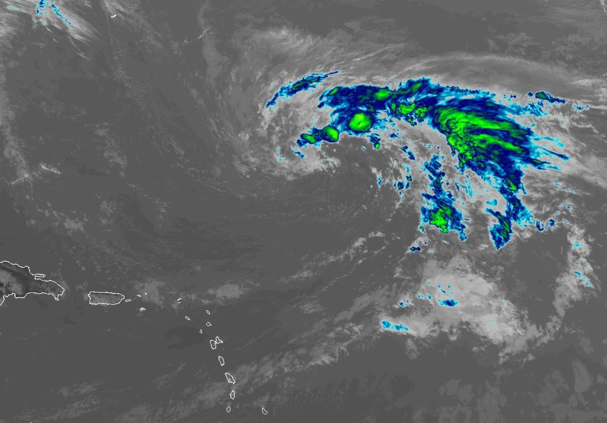 Imagen de satélite de la baja presión este lunes, 17 de marzo de 2025.
